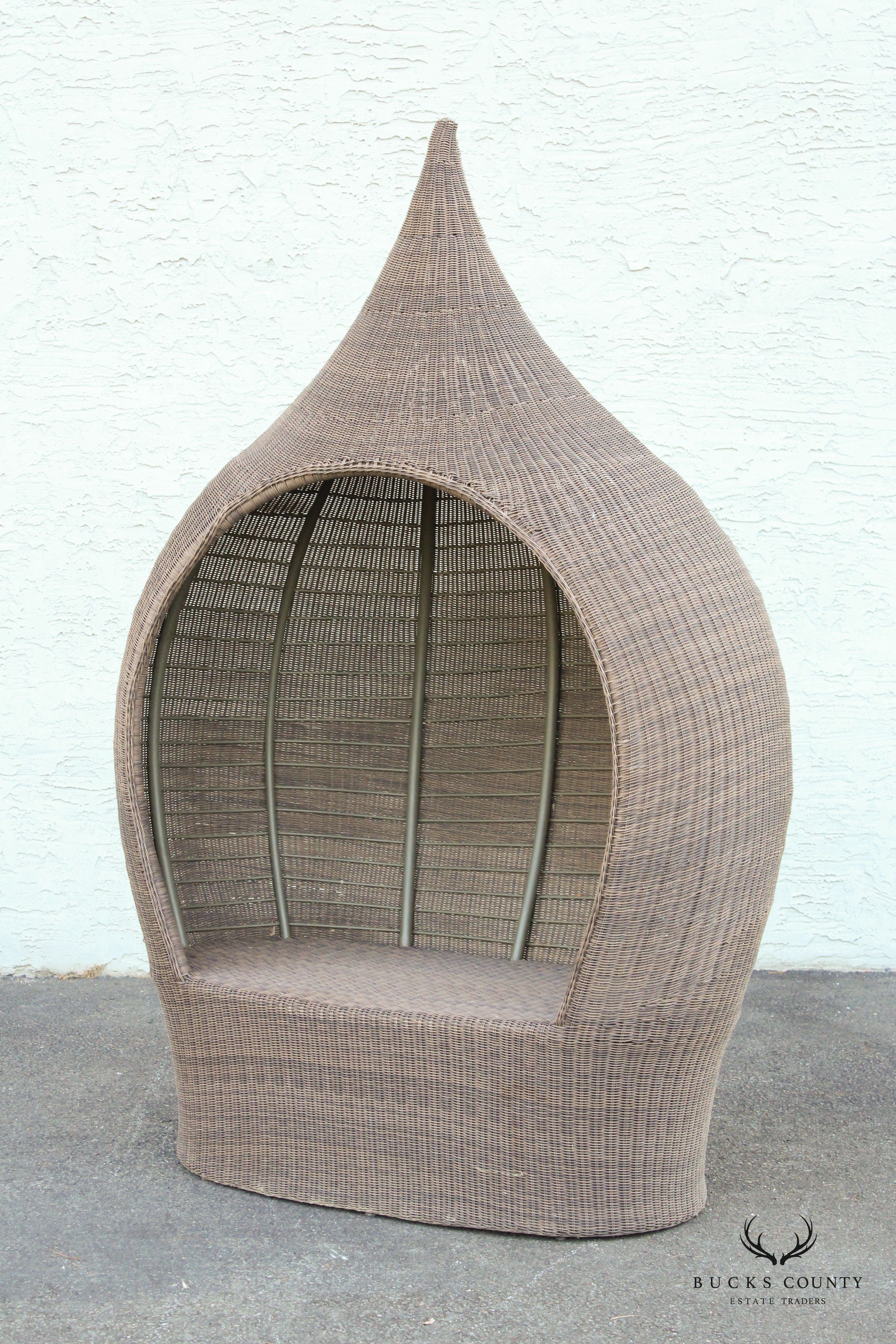 Boho Chic Wicker Beehive Garden Seat Settee