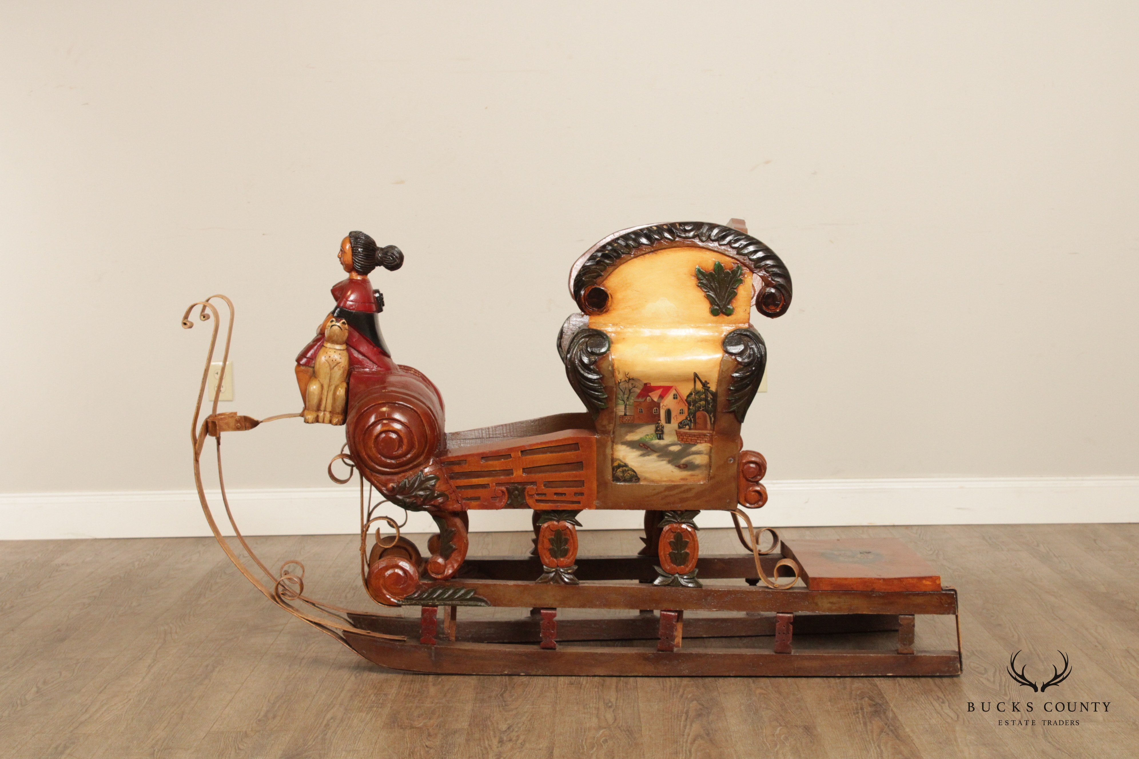 German Folk Art Children's or Miniature Sleigh