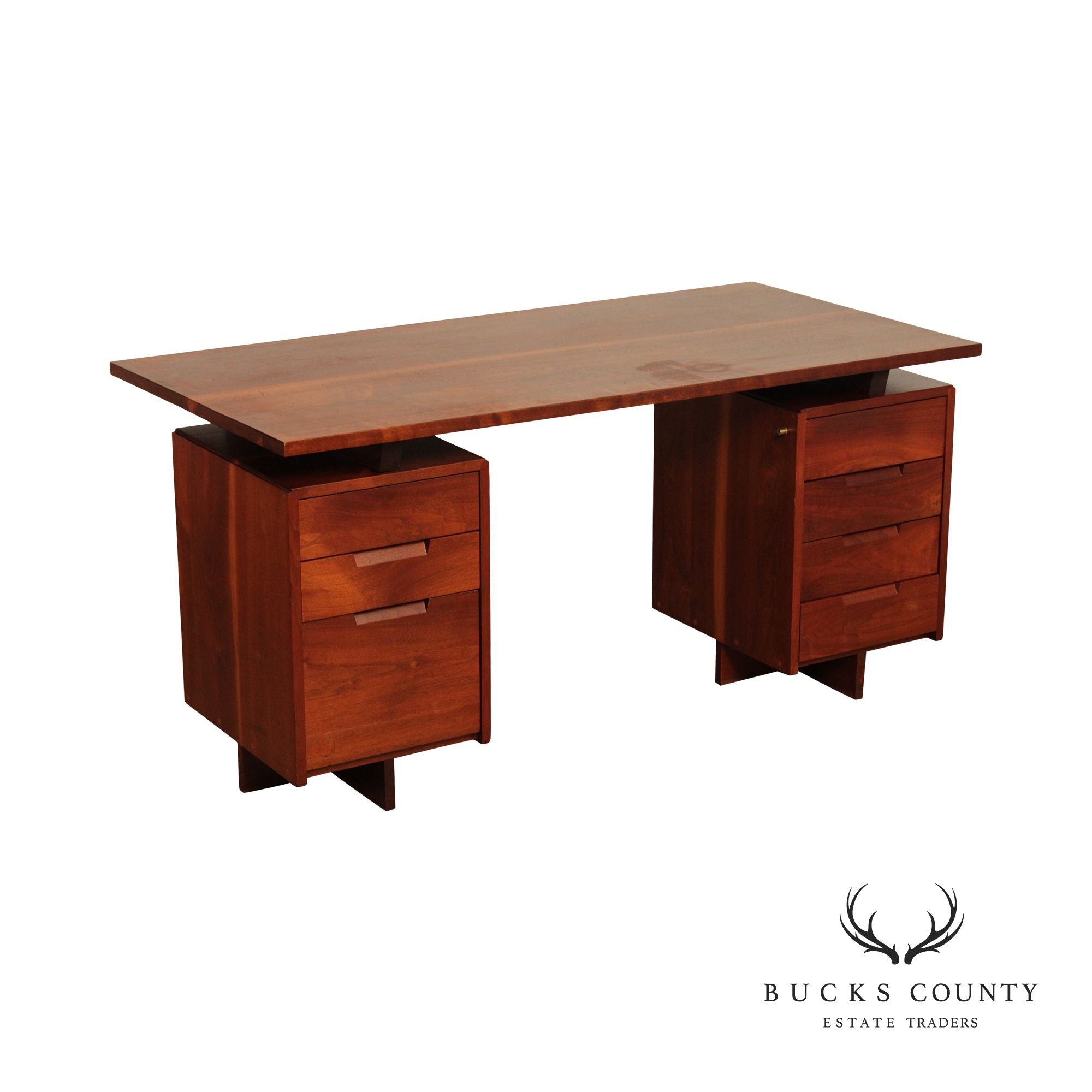 George Nakashima Studio Walnut Double Pedestal Desk