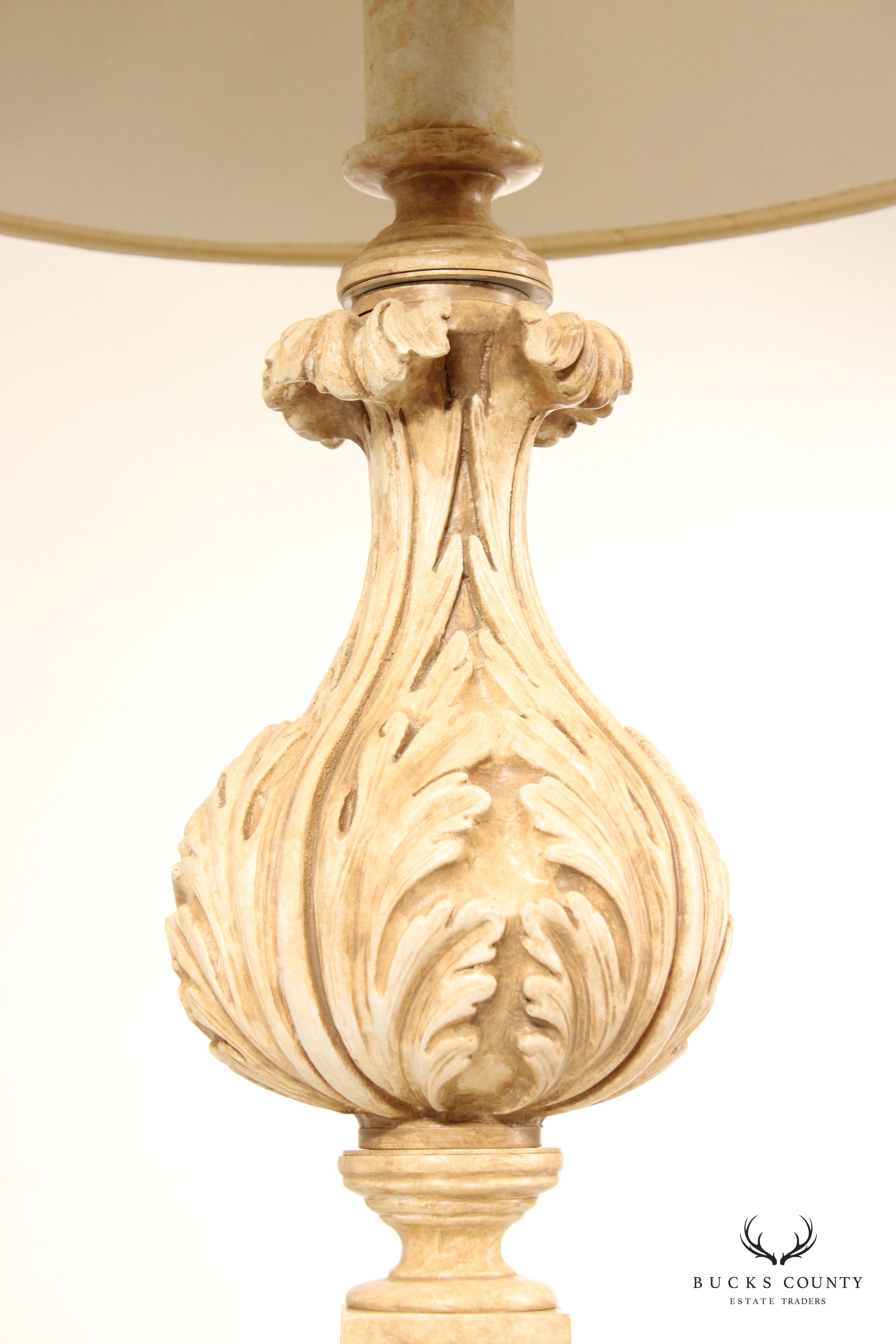 Italian Tuscan Style Foliate Carved Table Lamp