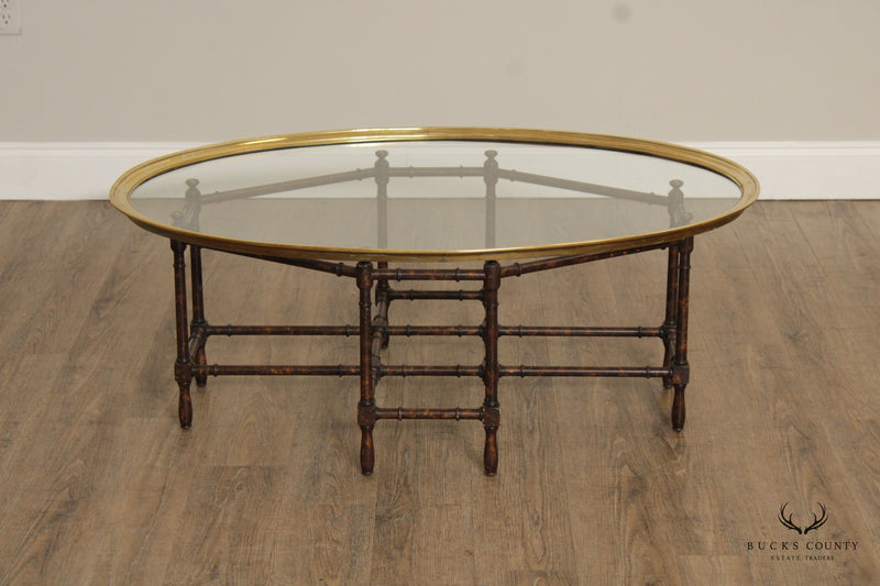 Sold at Auction: BAKER STYLE BRASS TRAY TOP TABLE. EBONIZED FAUX