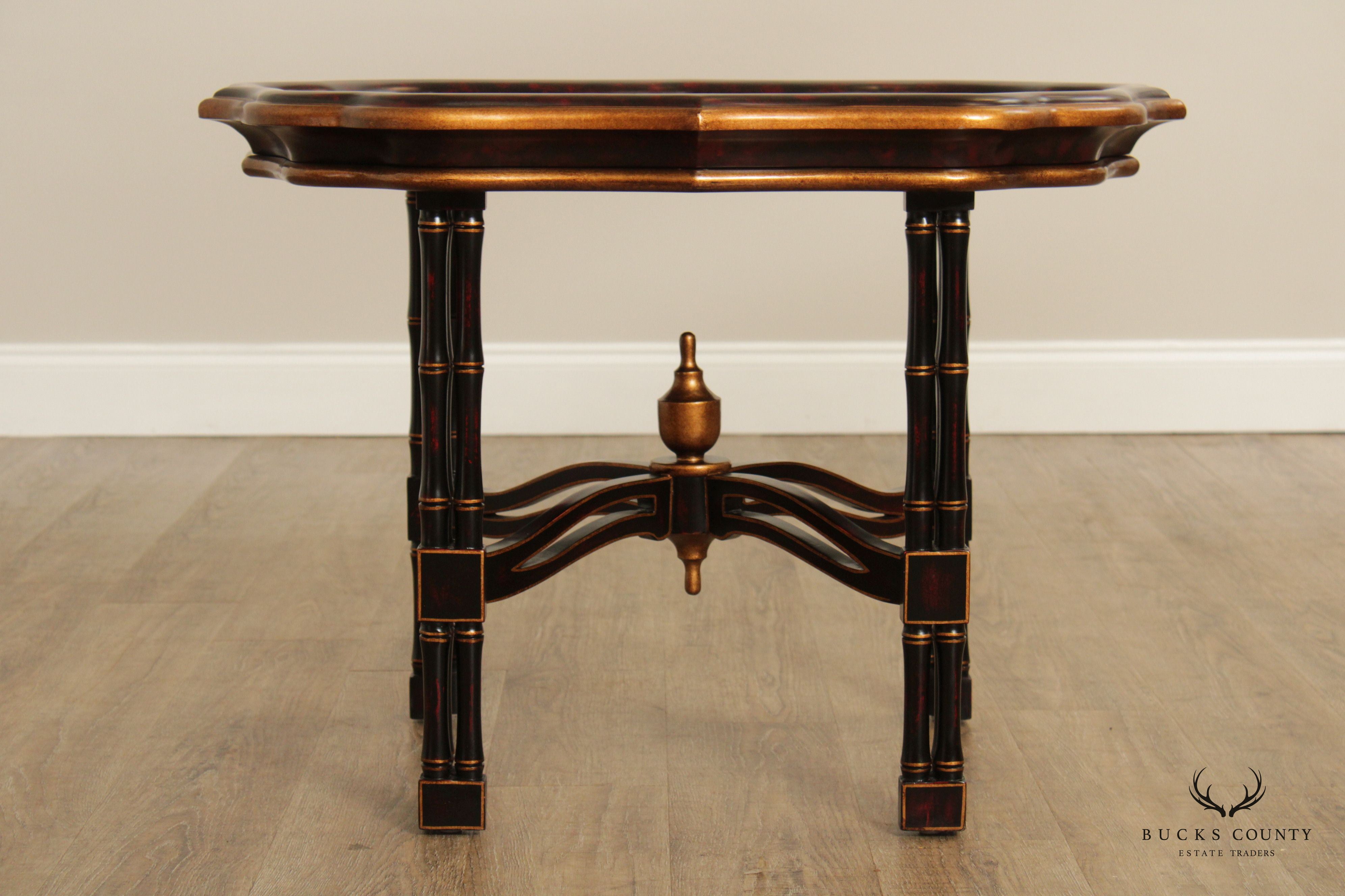 English Regency Style Partial Gilt Faux Bamboo Tray Table