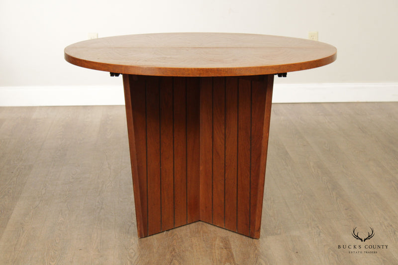 Lane Mid Century Modern Round Extendable Pedestal Dining Table
