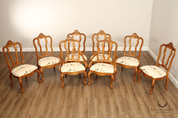 Century Furniture Coeur De France French Country Style Set of Eight Carved Dining Chairs