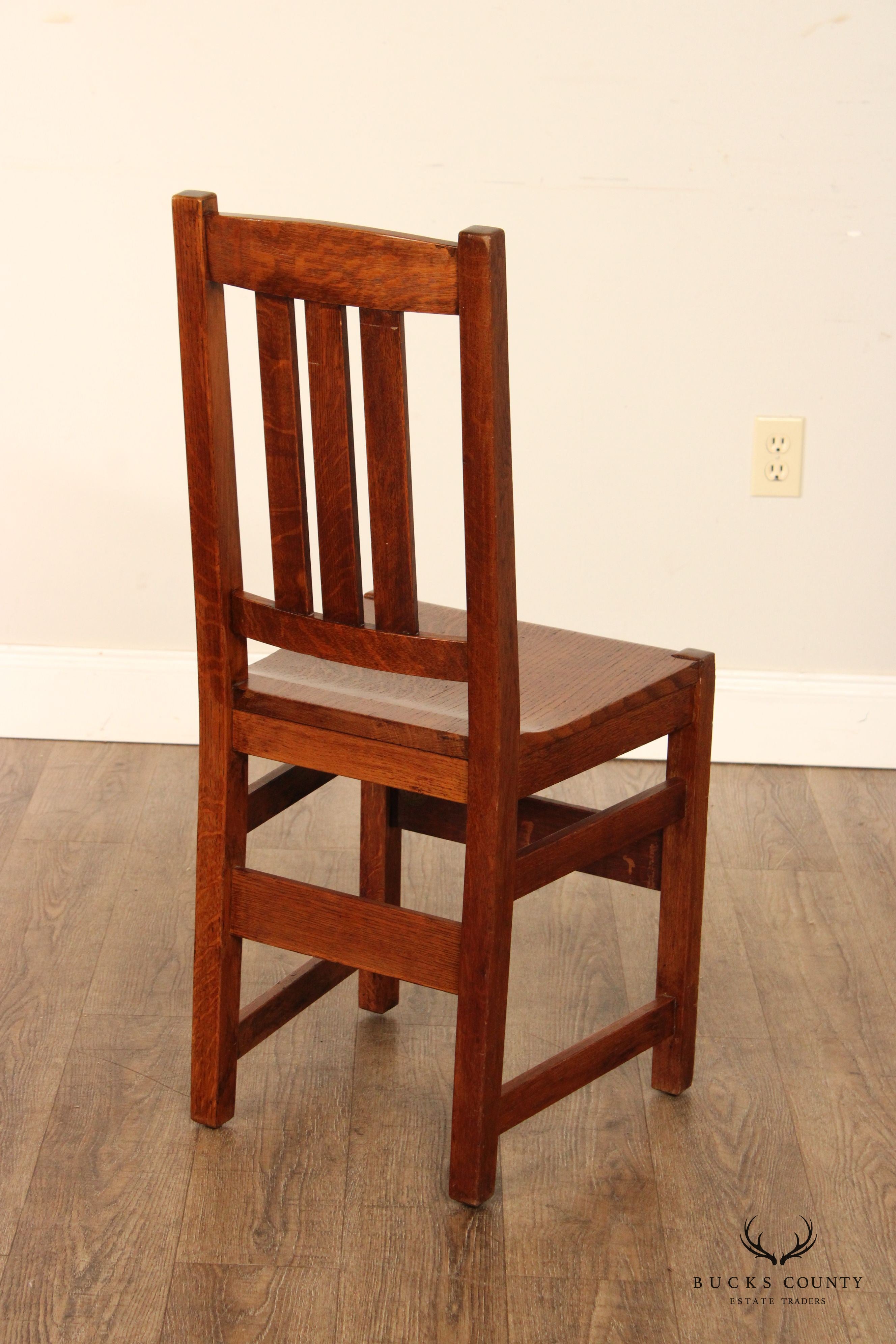 Stickley Associated Cabinetmakers Antique Arts & Craft Mission Oak Side Chair