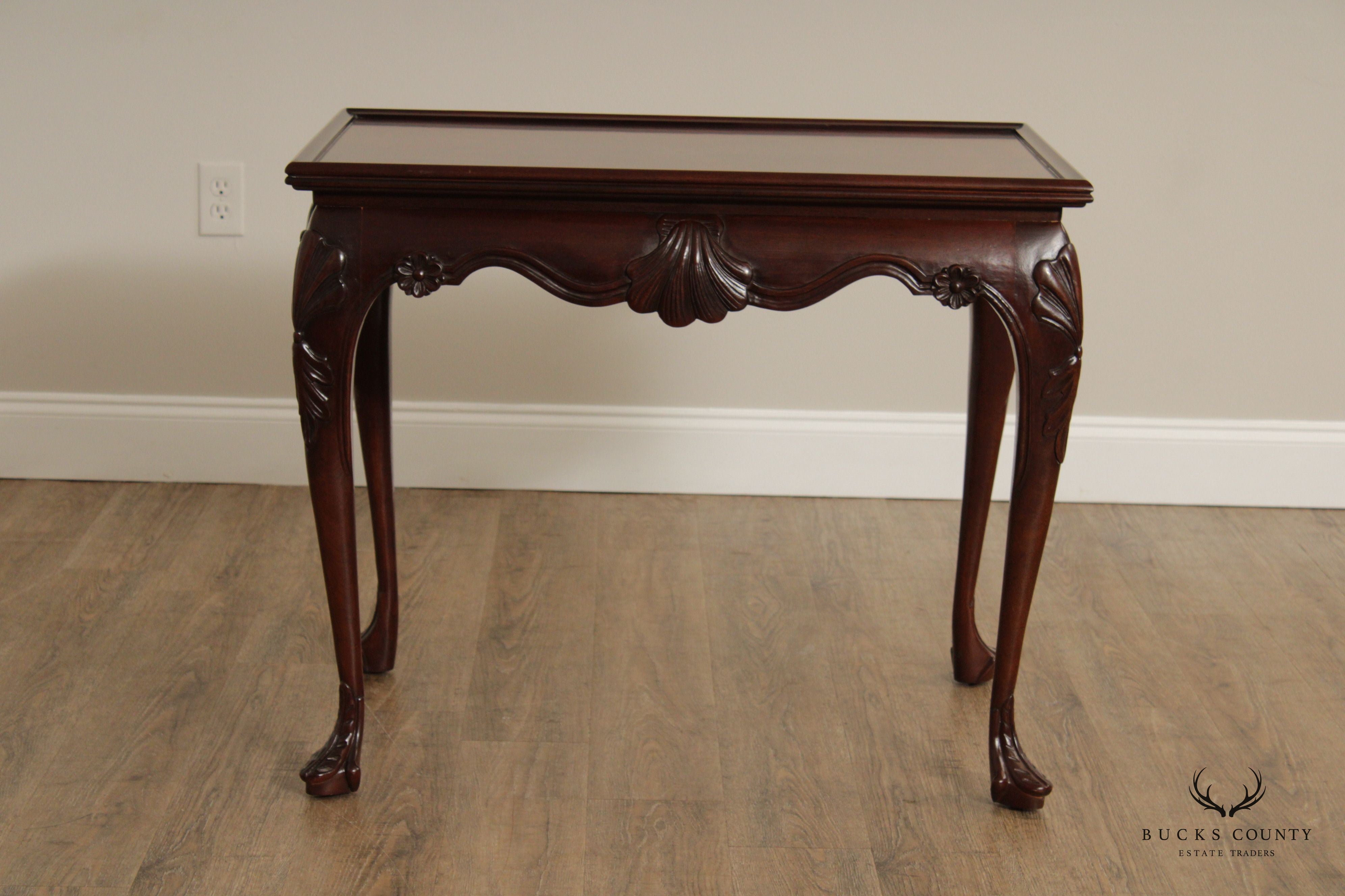 Baker Stately Homes Collection Irish Georgian Carved Mahogany Tea Table