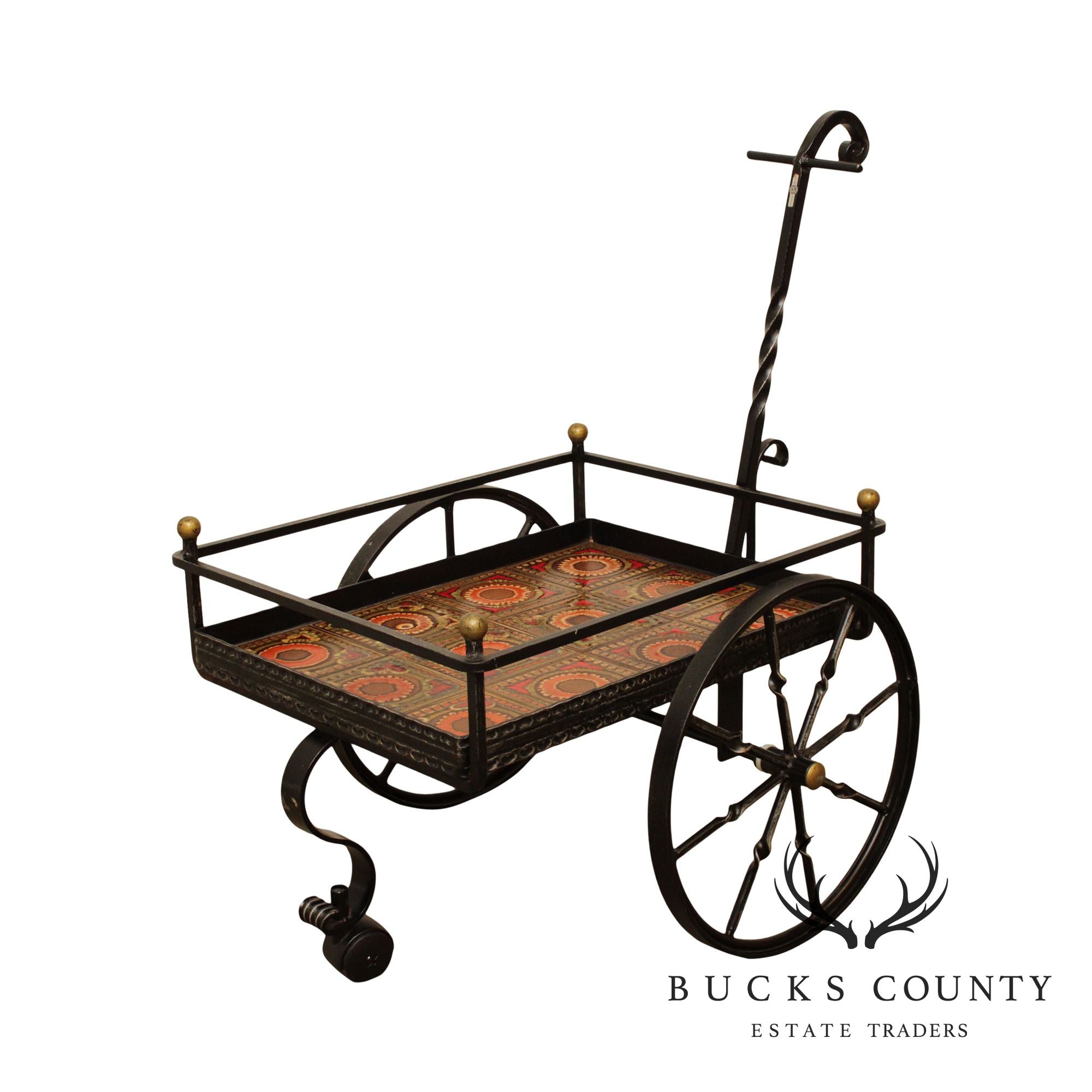 Custom Forged Iron Cart, Art Tiles