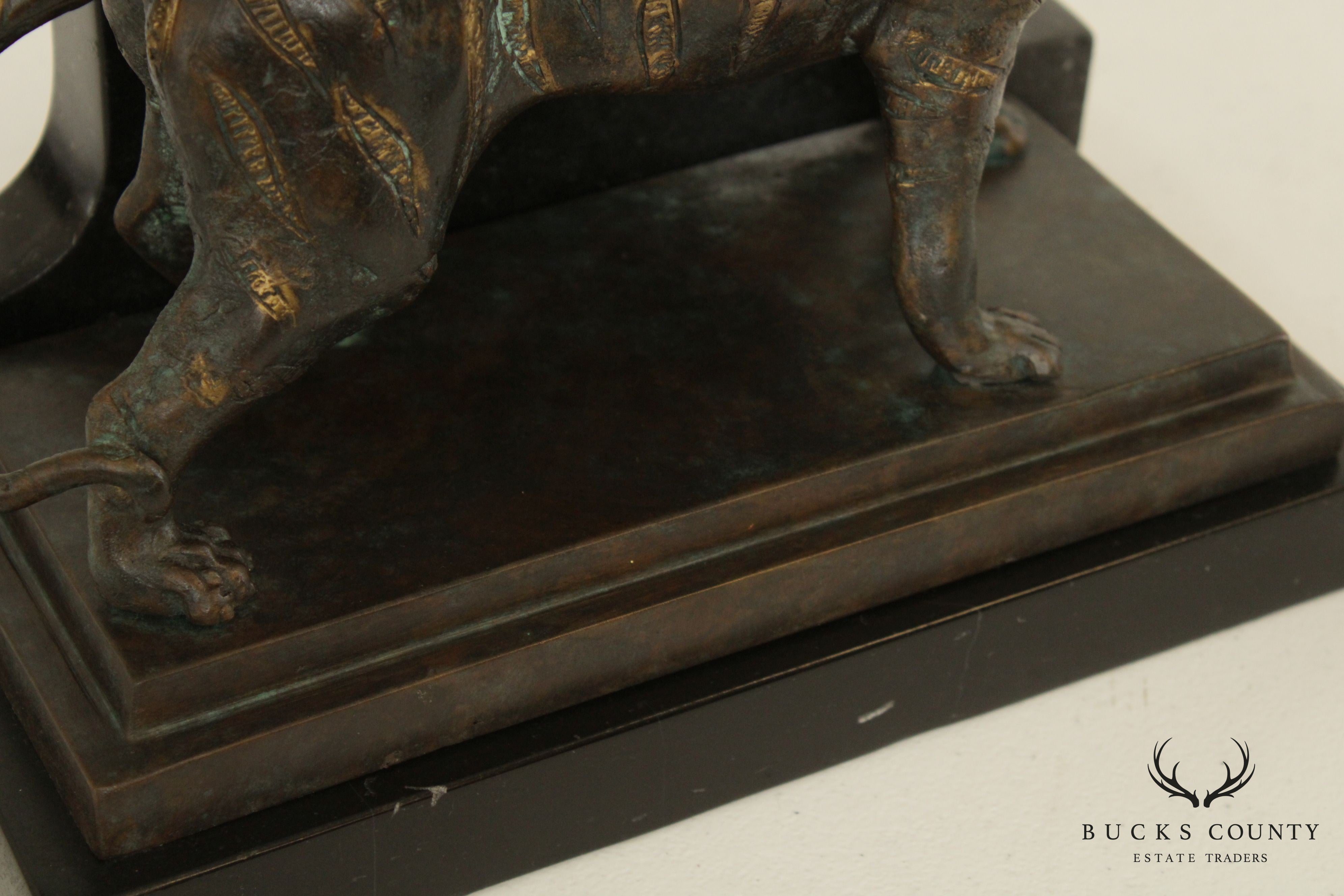 Maitland Smith Bronze Tiger Bookend