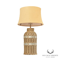 Pottery Barn Wicker and Metal Table Lamp