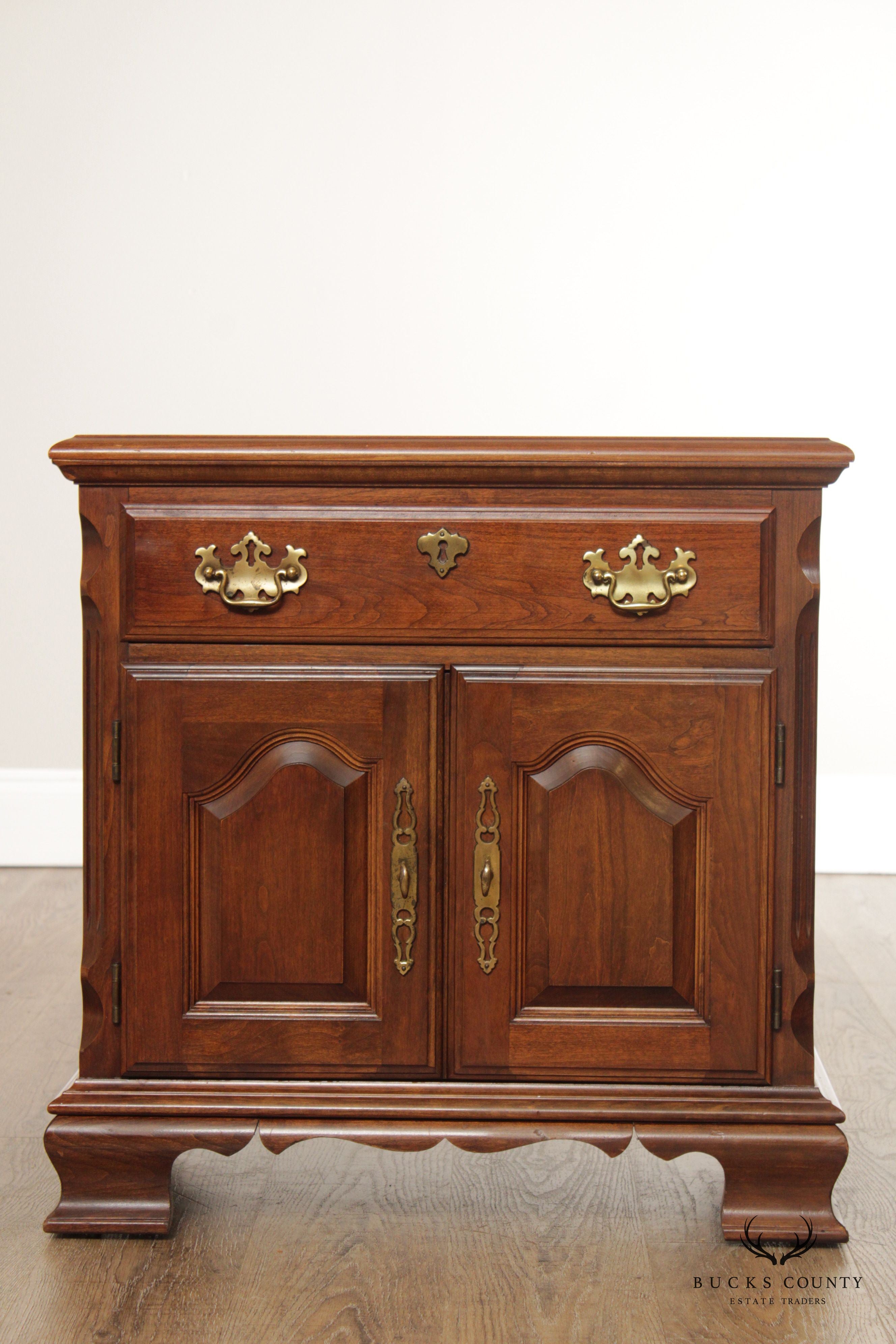 Pennsylvania House Chippendale Style Pair of Cherry Nightstands