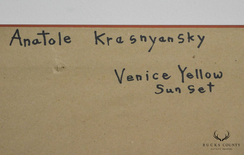 Anatole Krasnyansky "Venice Yellow Sunset" Framed Print