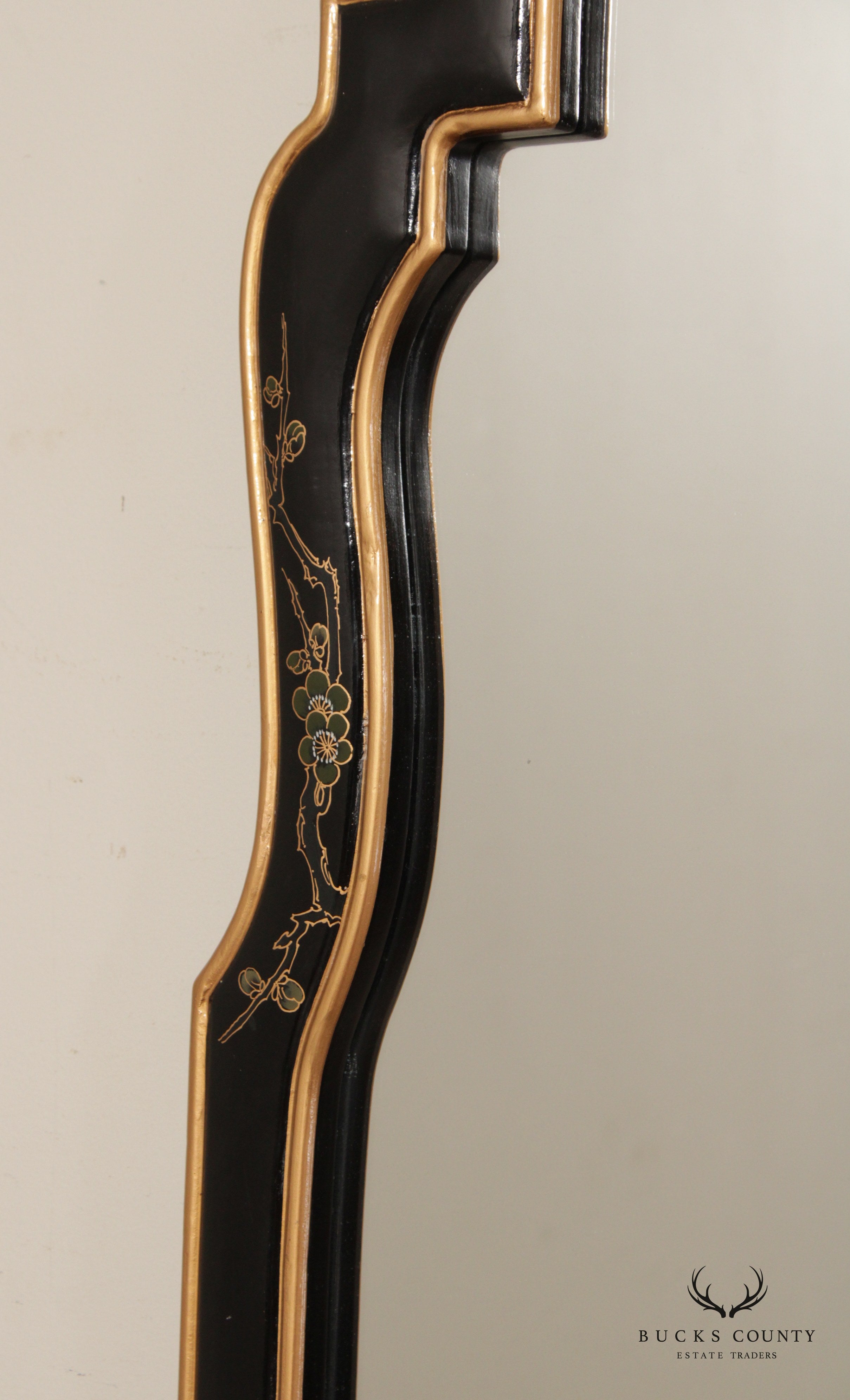 Hollywood Regency Chinoiserie Lacquered Wall Mirror