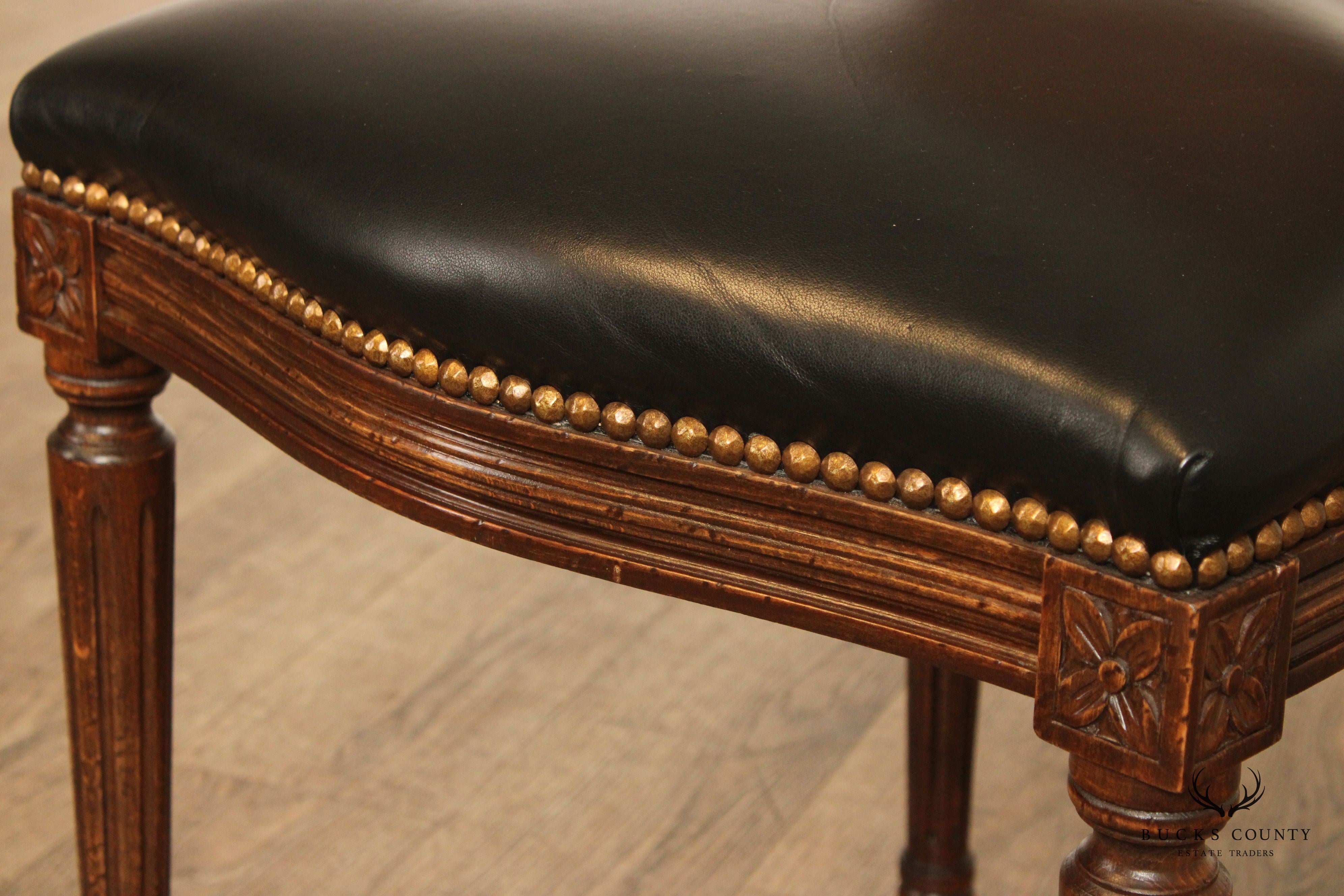 French Louis XVI Style Fruitwood Cane Side Chair