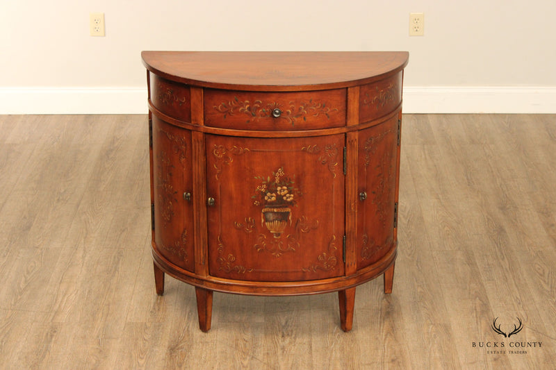 Ethan Allen Adams Style Paint Decorated 'Tuscany' Demilune Commode