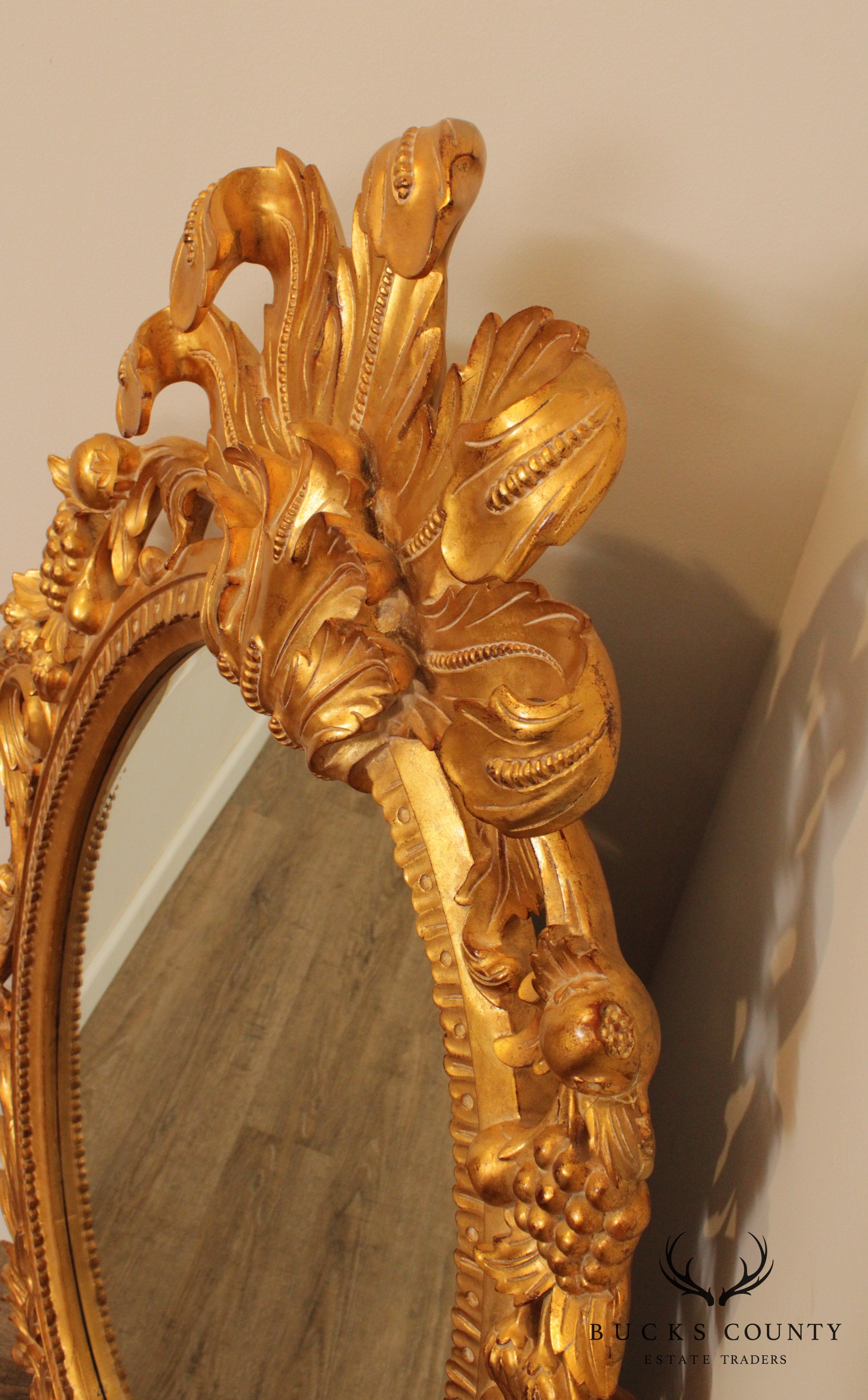 Harrison & Gil Dauphine Gilt Wood Rococo Style Wall Mirror