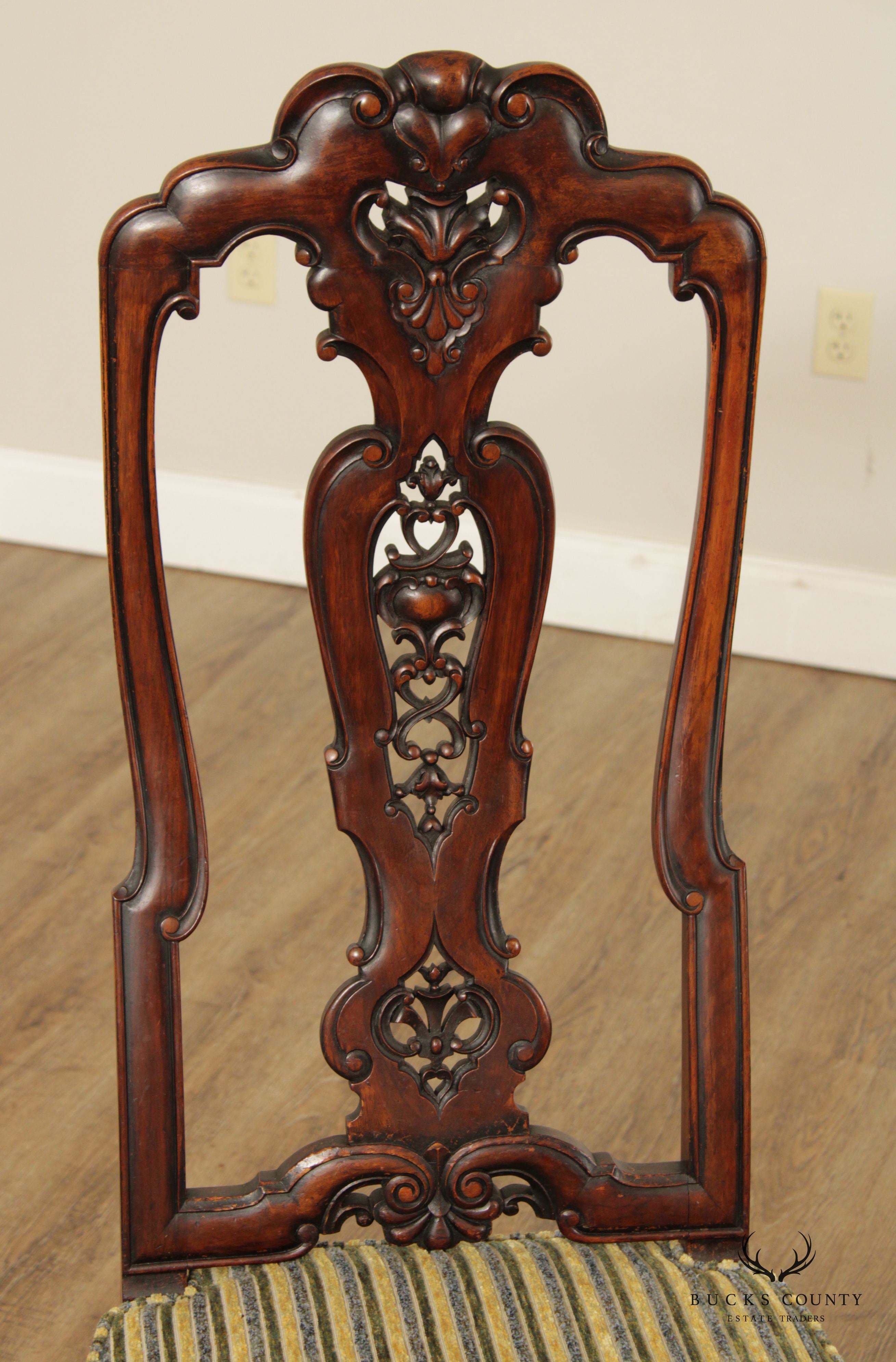 Portuguese Rococo Style Carved Dining Side Chair