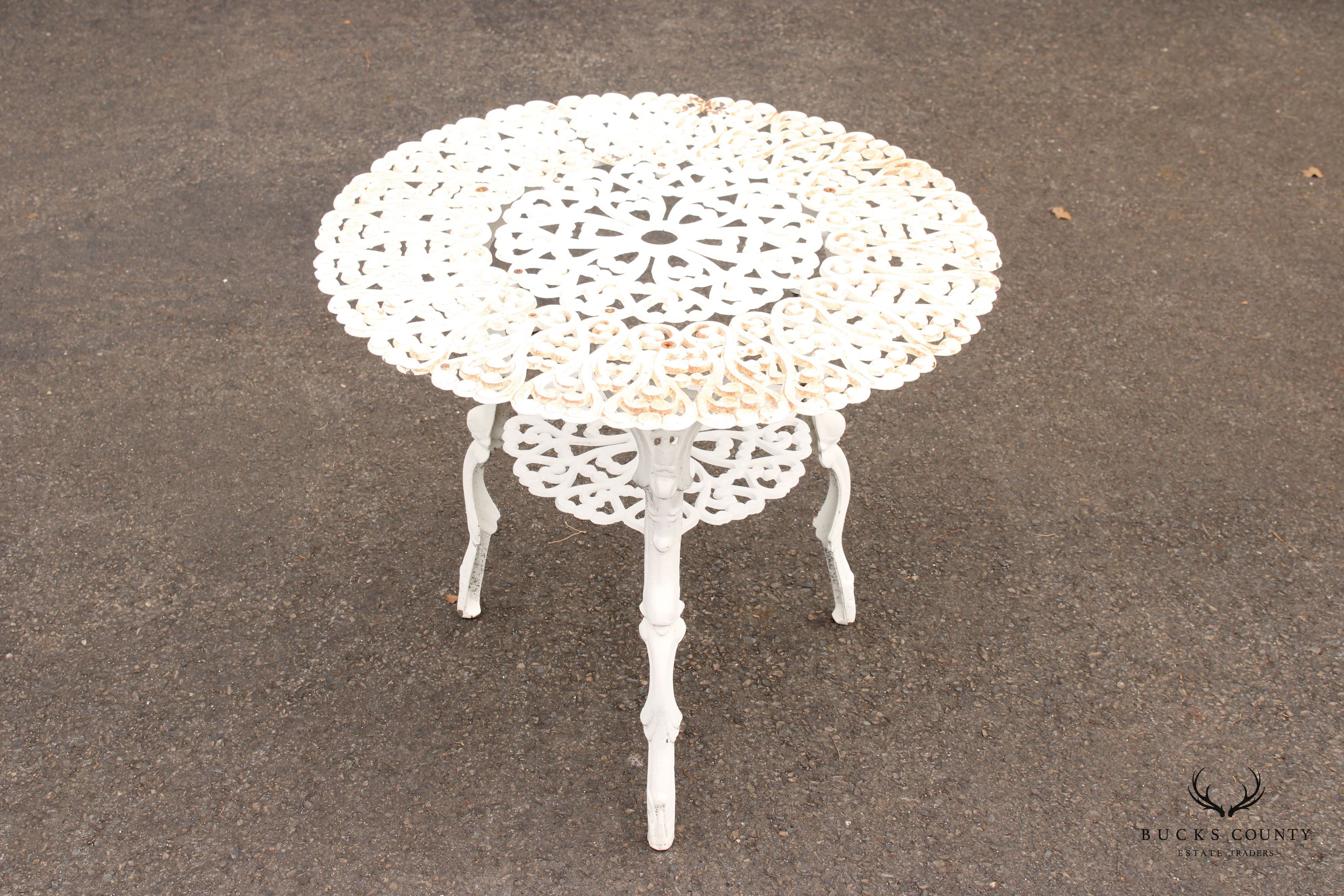 Victorian Style Vintage Cast Iron Round Garden Table