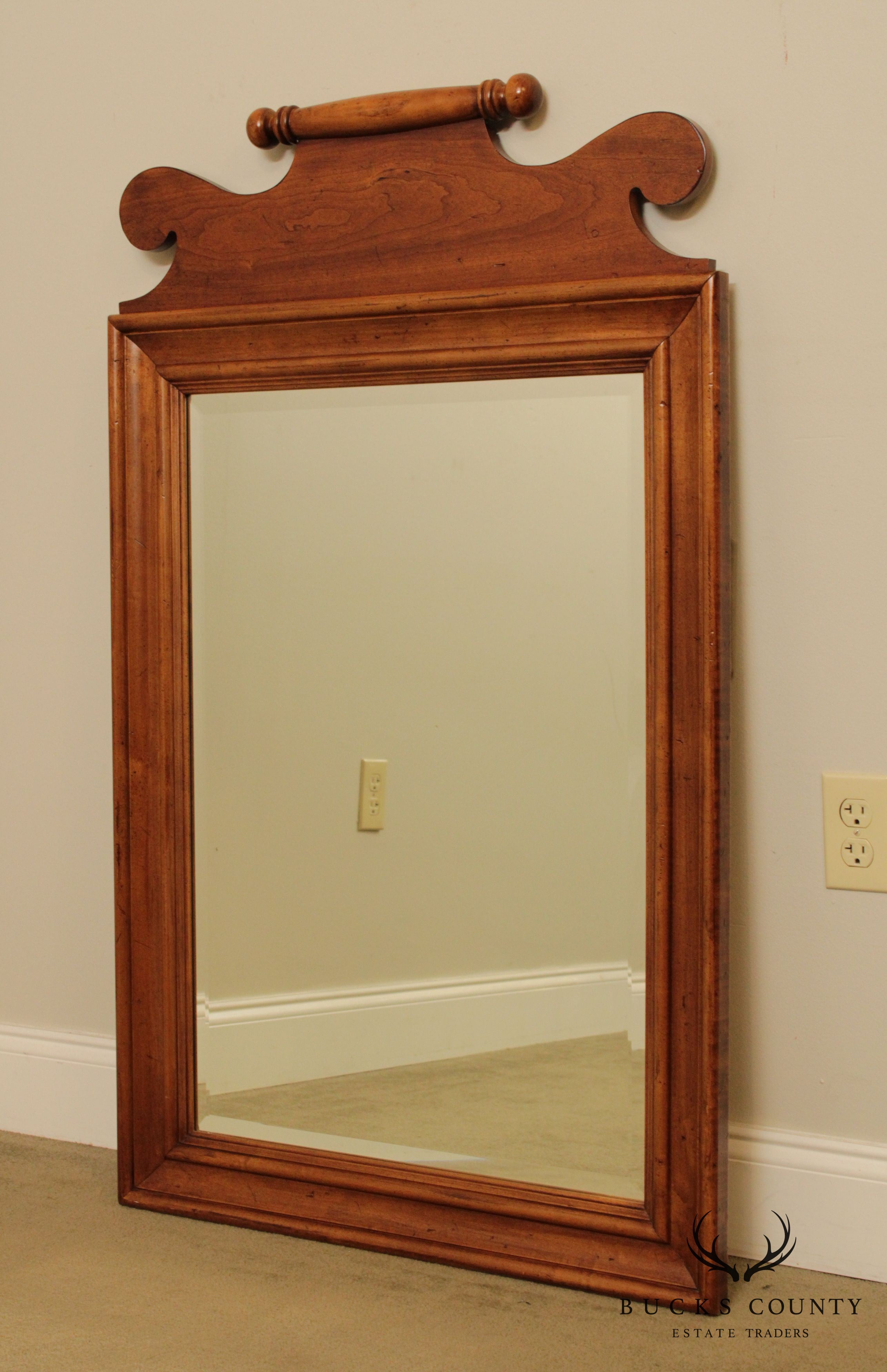 National of MT. Airy Cherry Frame Beveled Wall Mirror