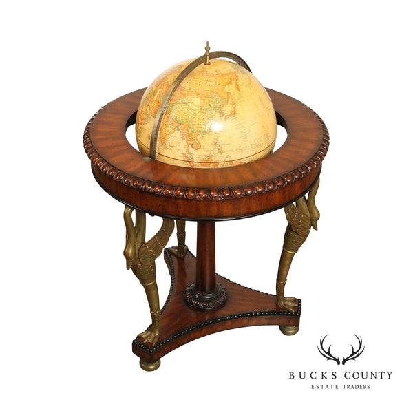 Maitland Smith Regency Style Globe on Mahogany Stand