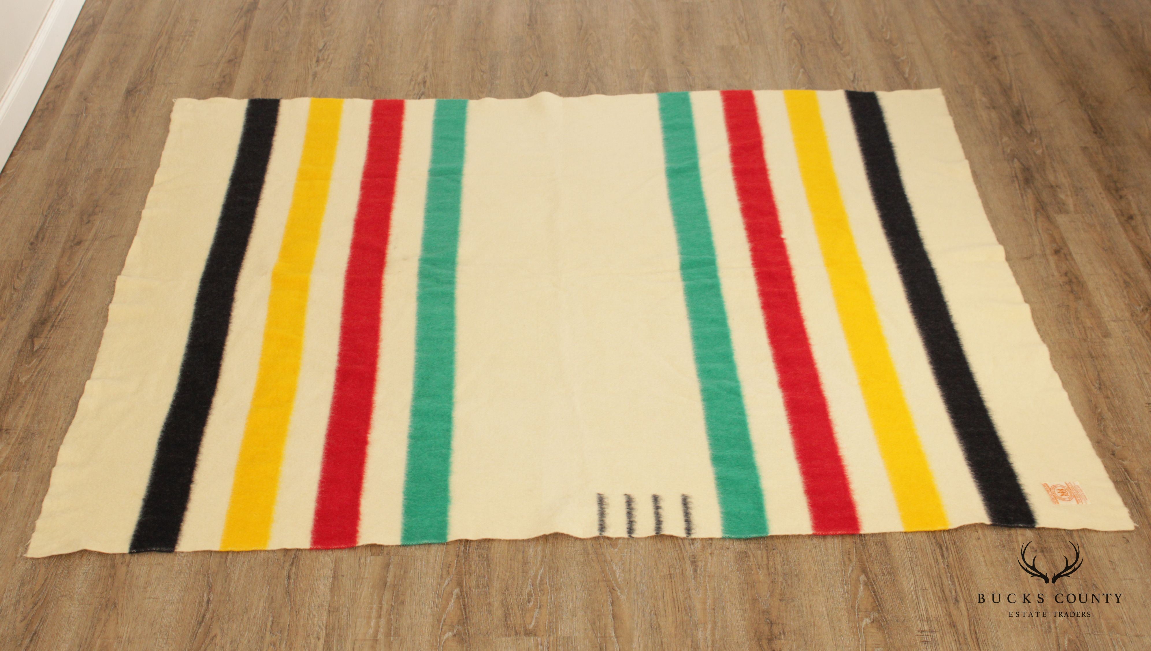 Vintage Hudson's Bay Company Four-Point Wool Blanket