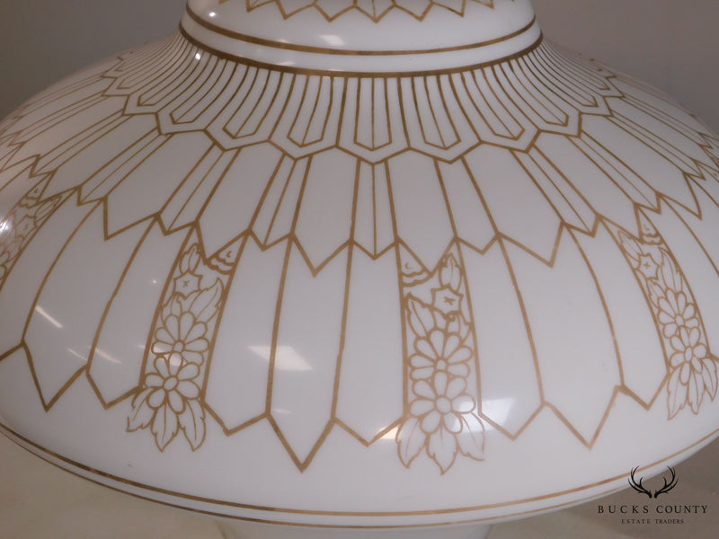 1930 Art Deco Vintage White Glass Globe For Ceiling Light Fixture
