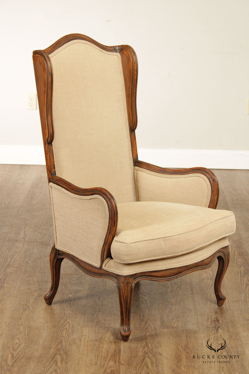 French Louis XV Style Wingback Bergere Armchair