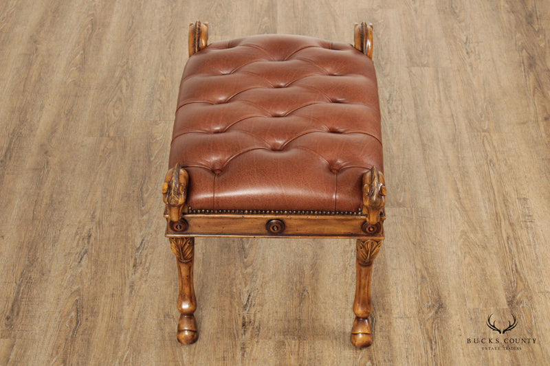 Theodore Alexander Tufted Leather Horse Head Stool
