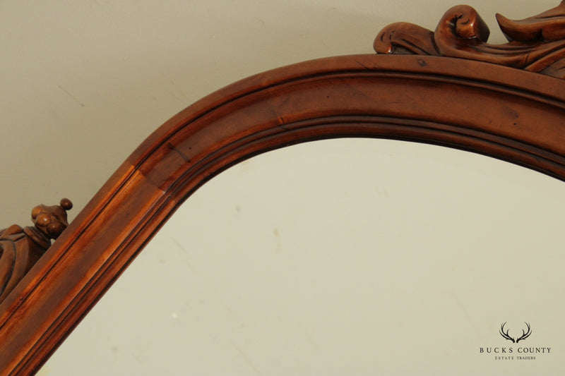 Victorian Style Carved Frame Large Over Mantel Mirror