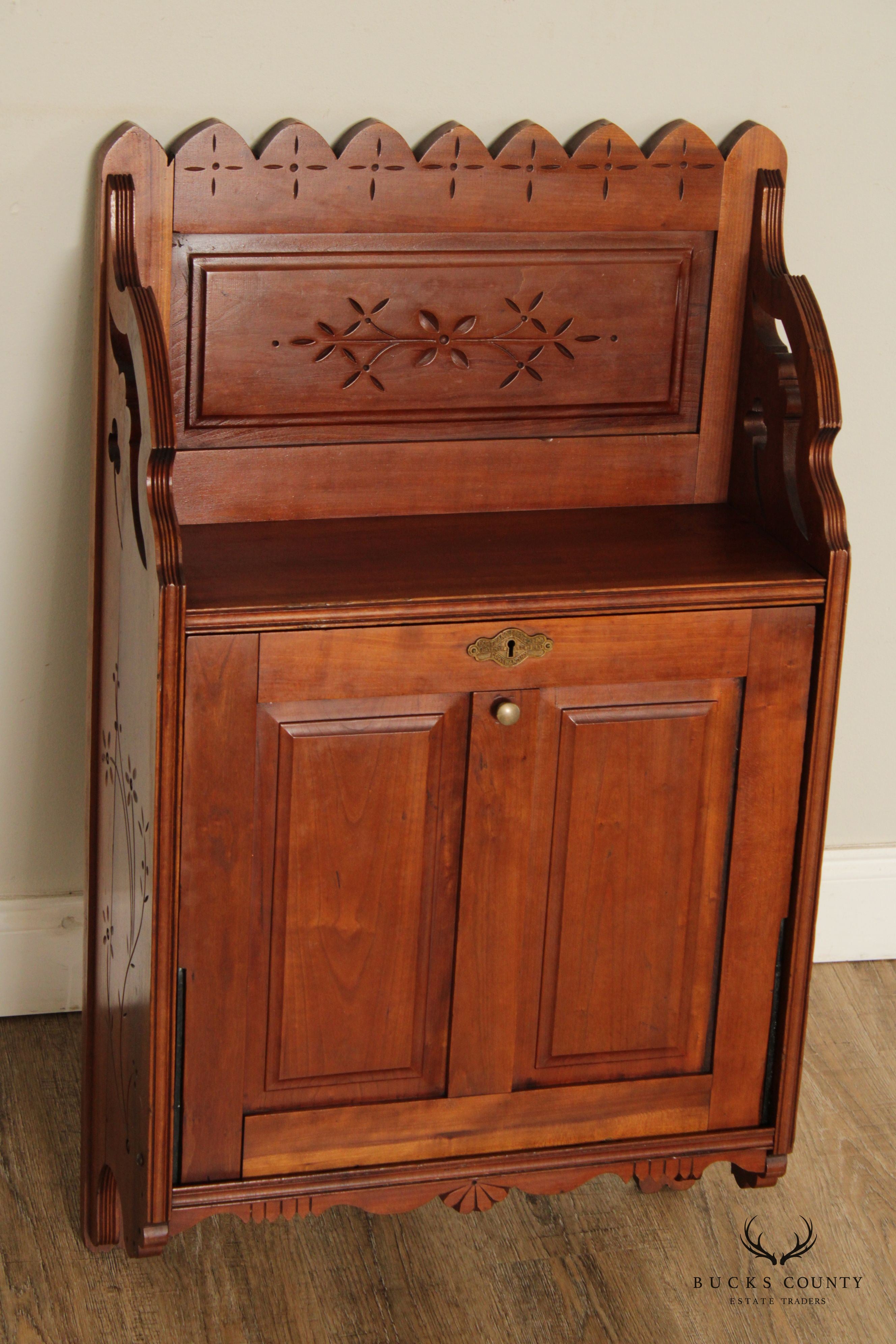 Cortland Desk Co. Antique Victorian Cherry Wall-Mounted Desk