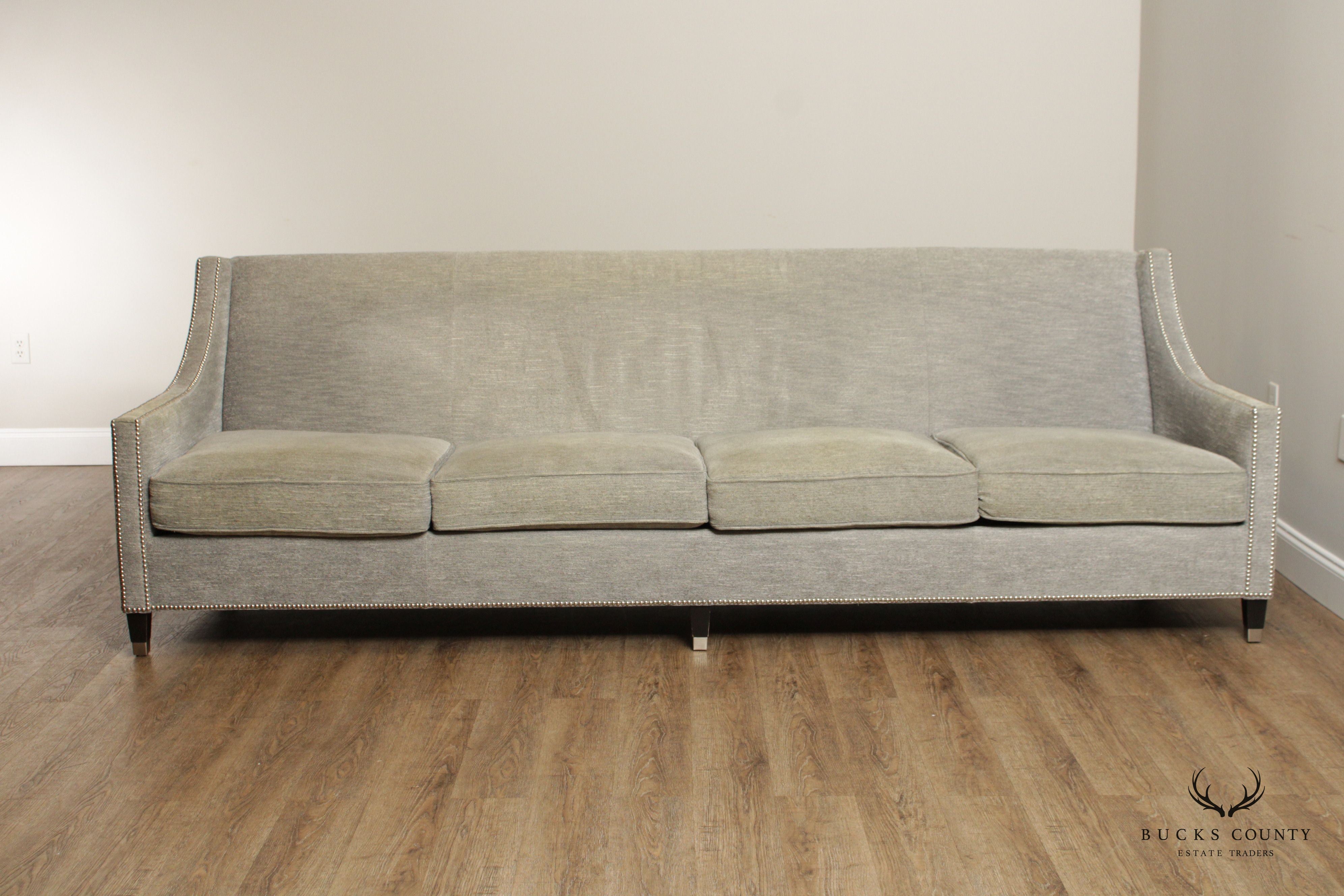 Bernhardt Palisades Modern Grey 108" Long Sofa