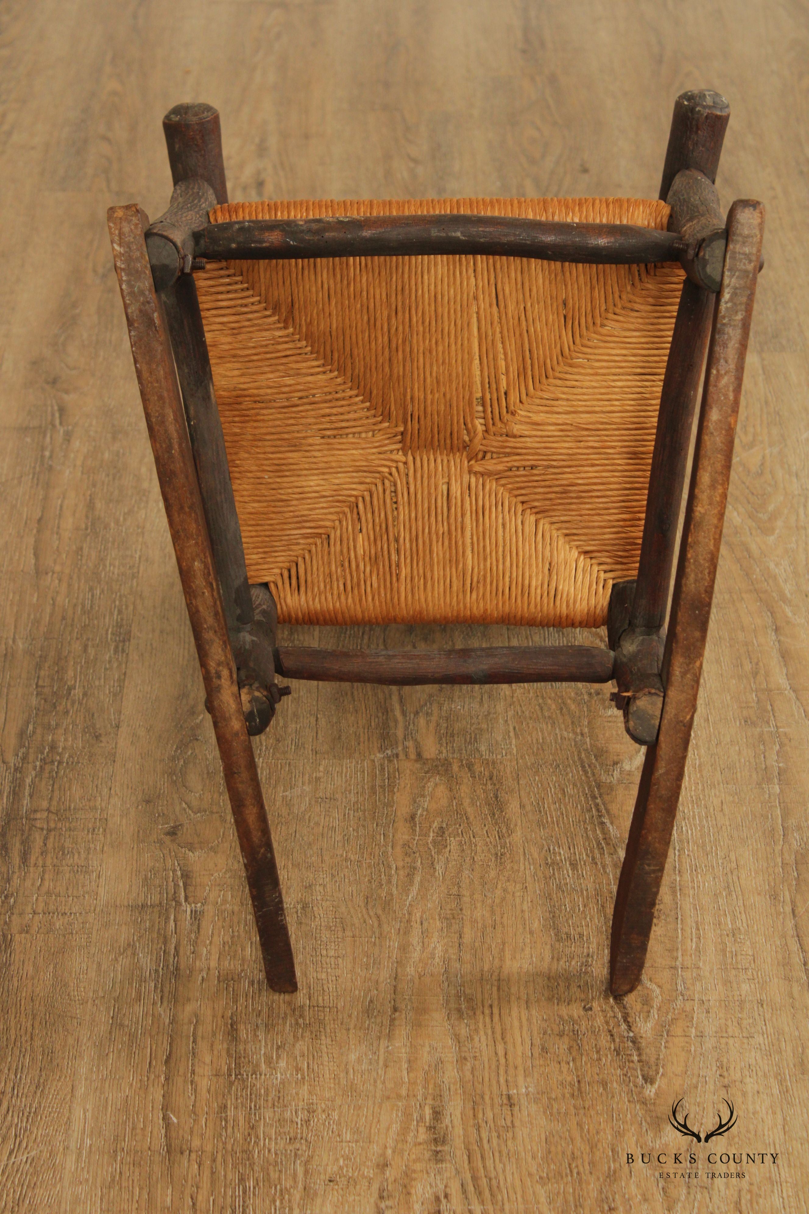 Antique Adirondack Rustic Style Children's Rocking Chair