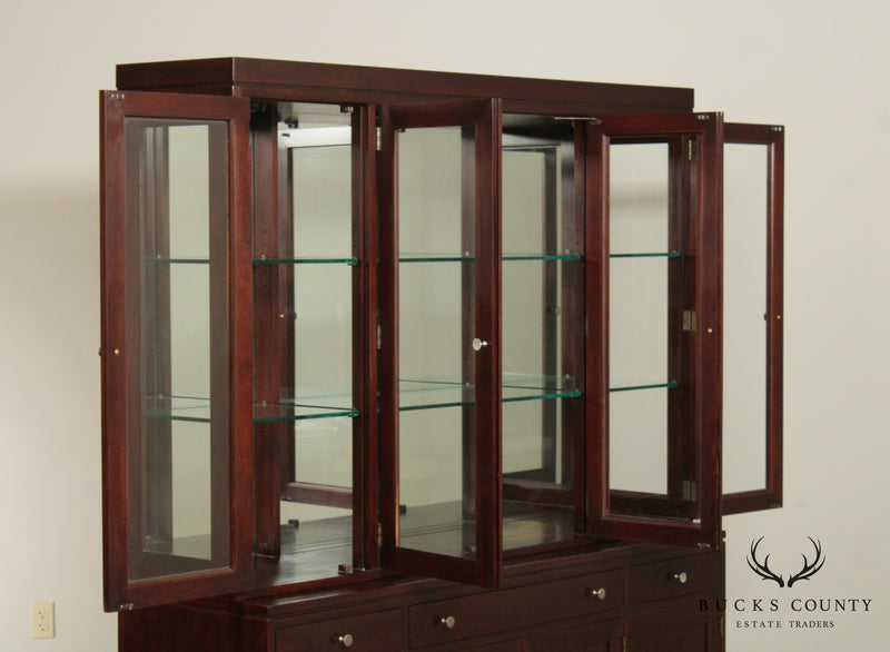 Stickley Cherry Breakfront China Cabinet