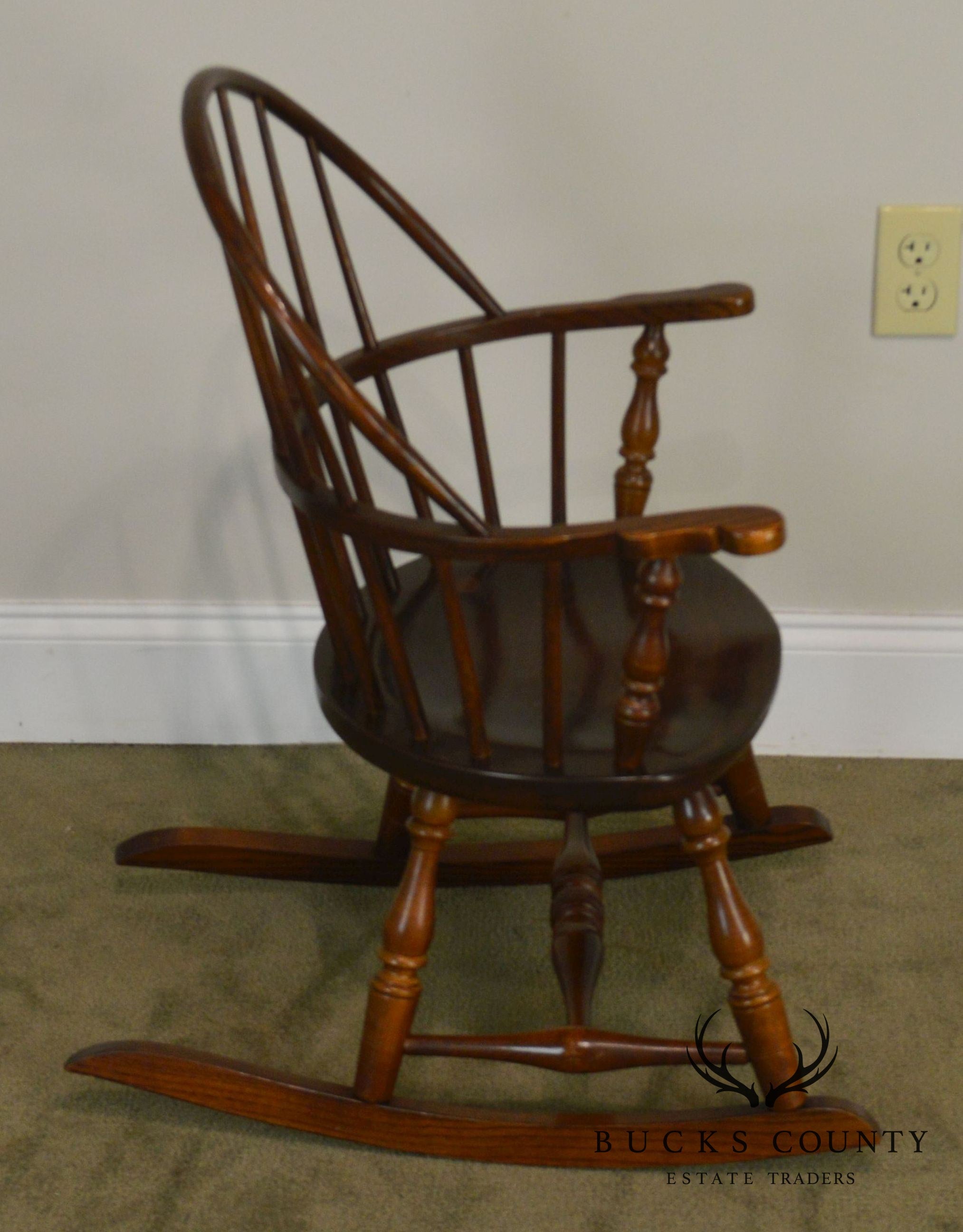 Frederick Duckloe & Bros Vintage Childs Small Windsor Rocker Rocking Chair