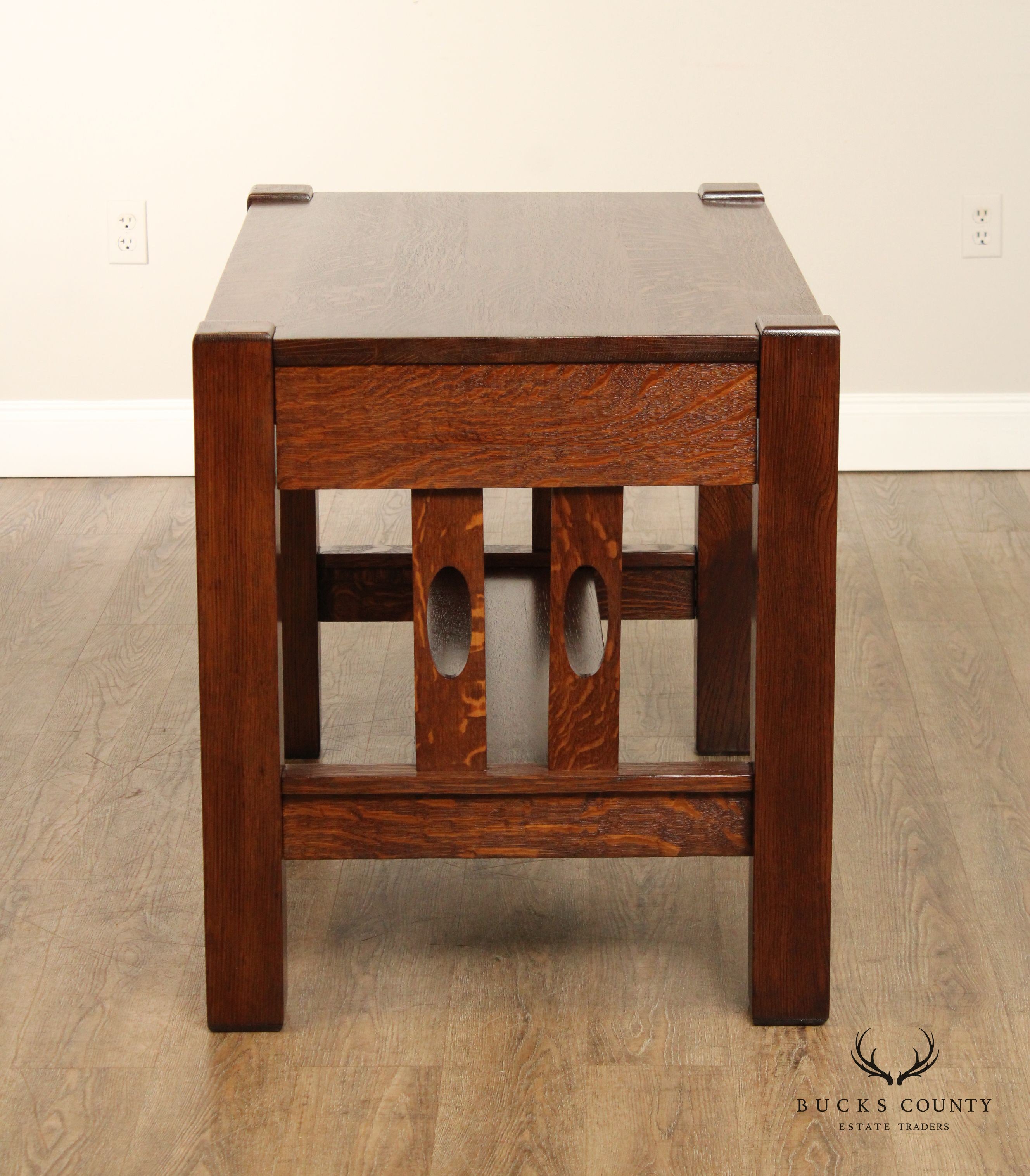 Antique Mission Oak Library Table or Writing Desk