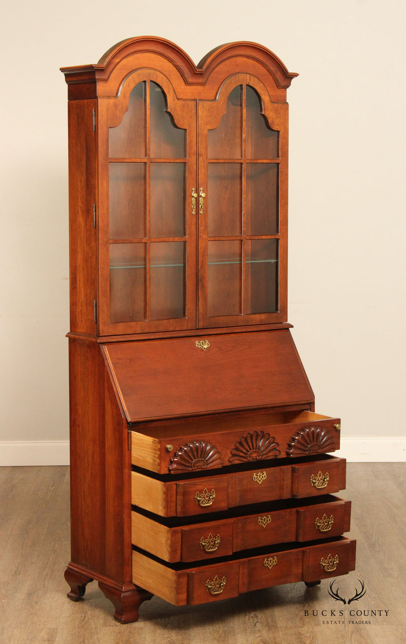 Jasper Cabinet Georgian Style Convex Glass Cherry Secretary Bookcase
