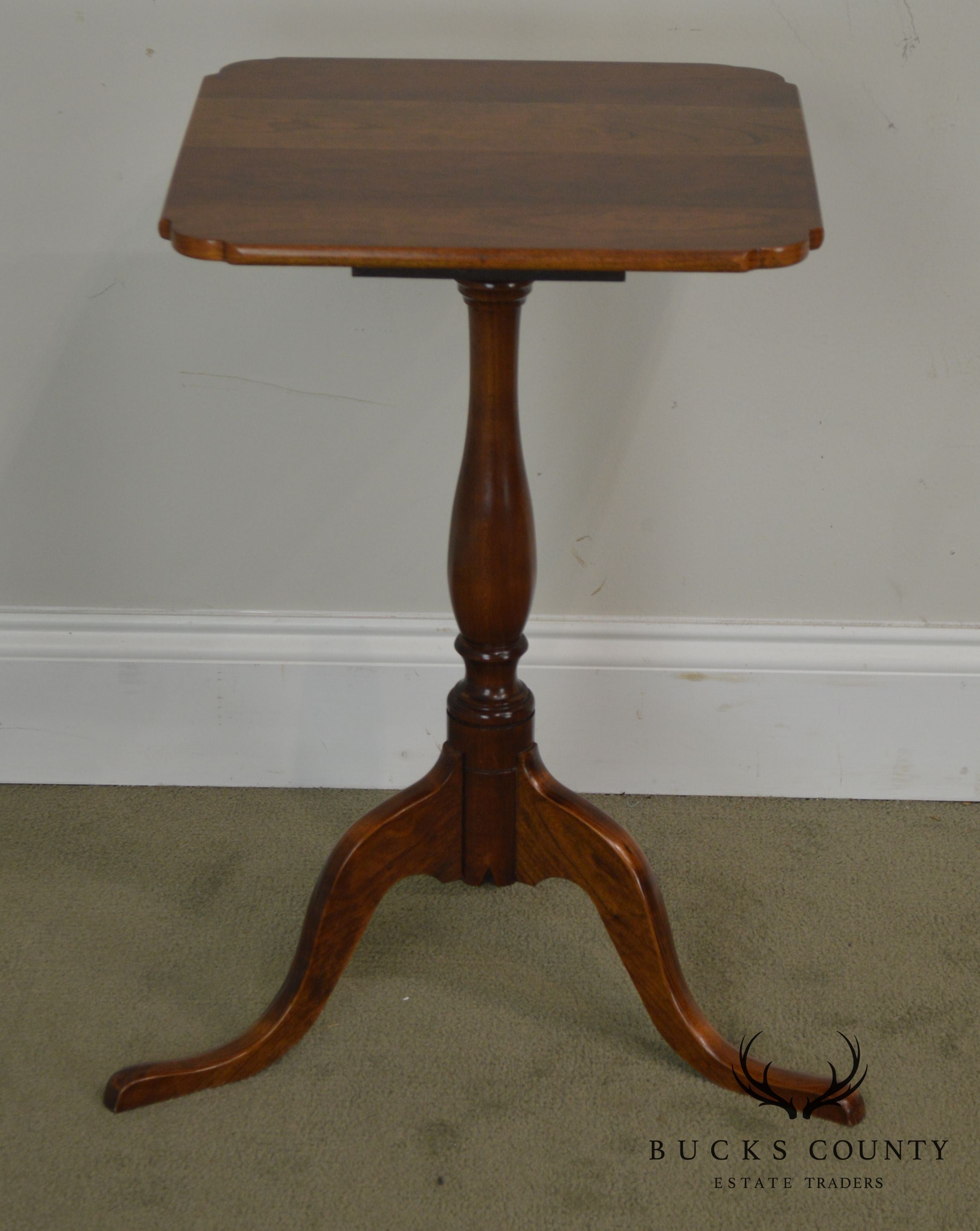 Bartley Collection "The Henry Ford Museum" Solid Cherry Snake Foot Pedestal Side Table