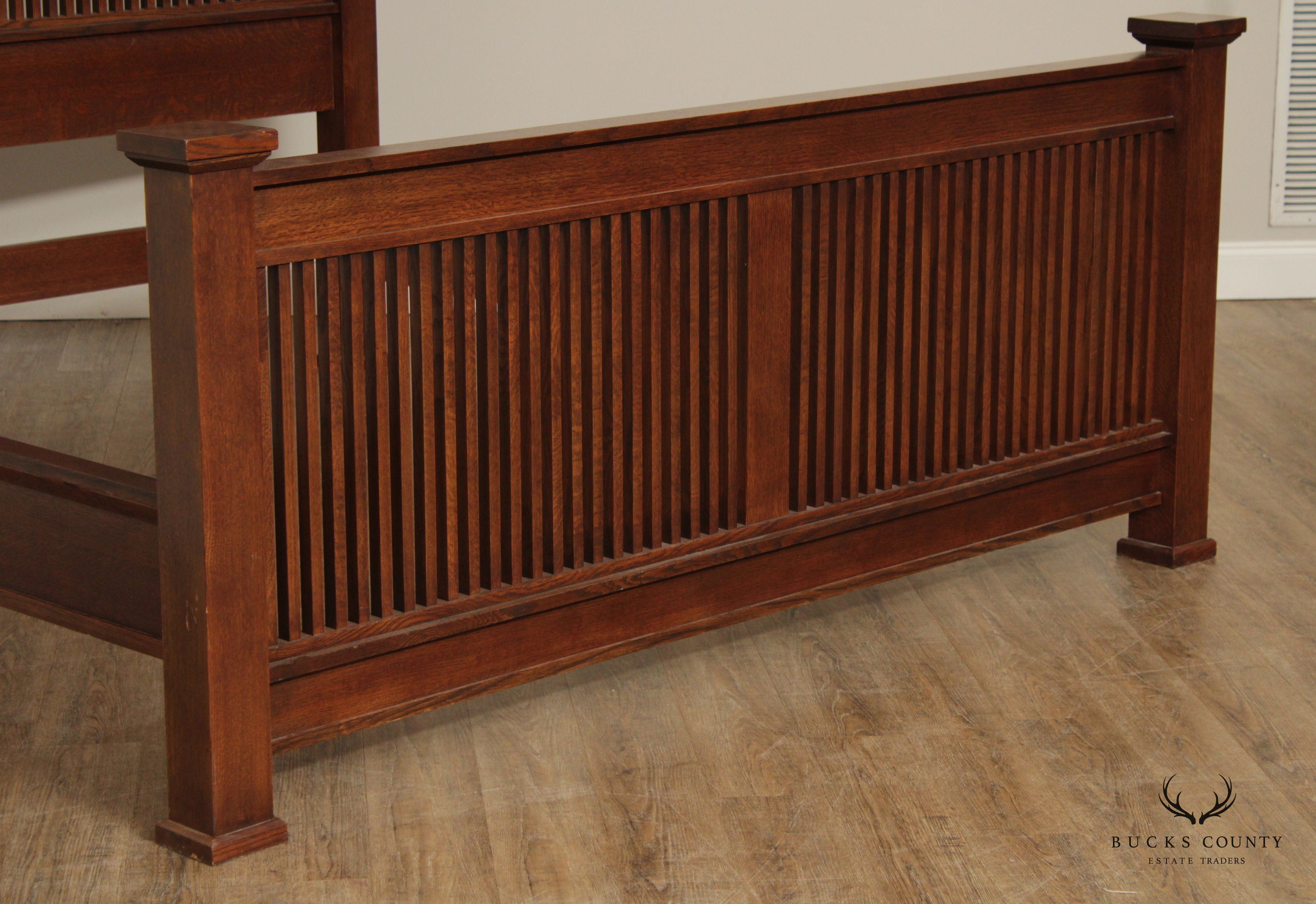 Stickley Mission Collection King Size Oak Prairie Bed