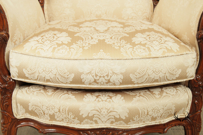 1940's French Baroque Style Carved Bergere Chair