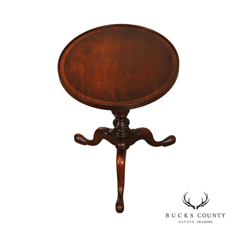 1940's Georgian Style Round Mahogany Small Wine Table