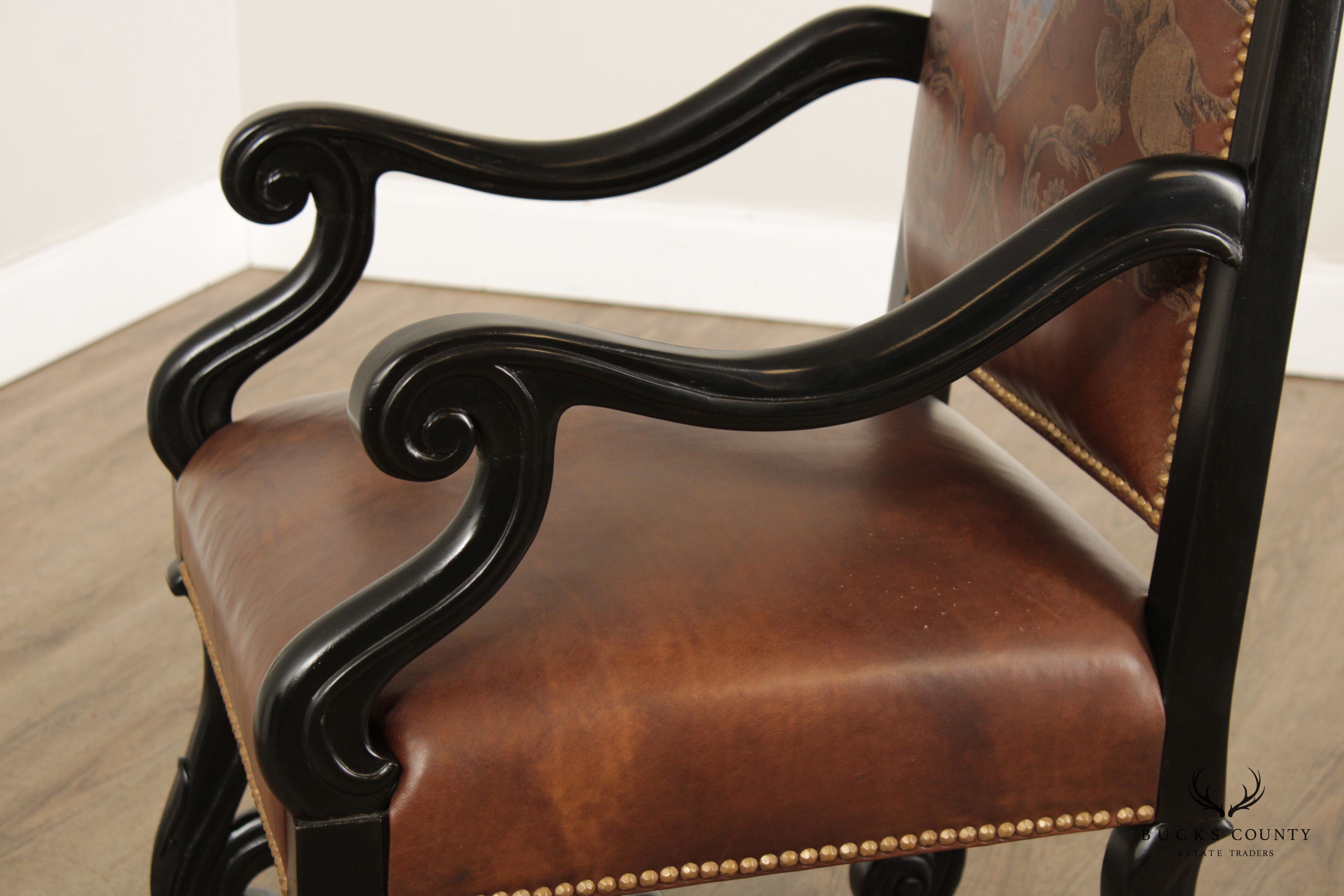 Ferguson Copeland European Country Crest Leather Armchair