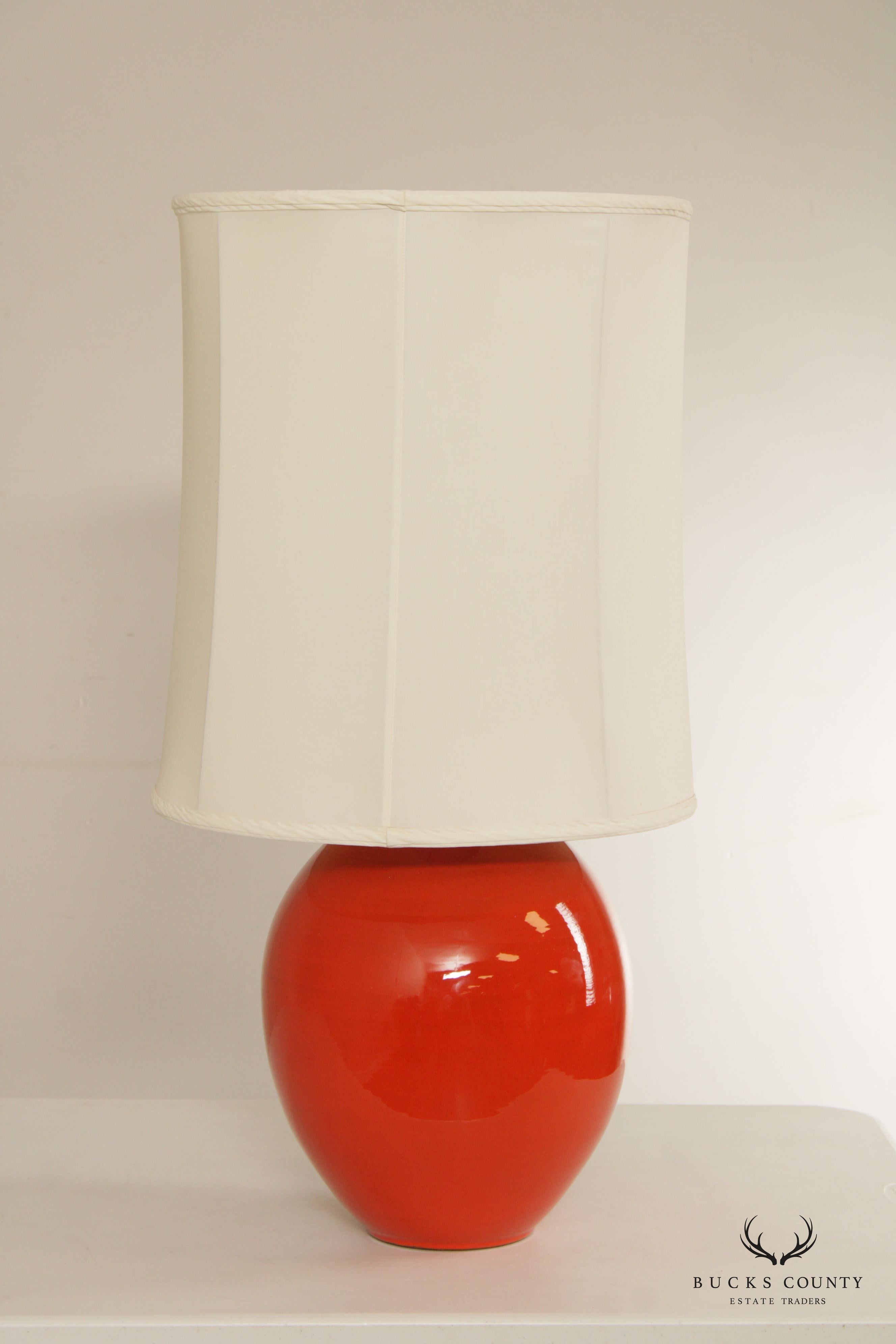 Mid Century Modern Ceramic Table Lamp with Shade