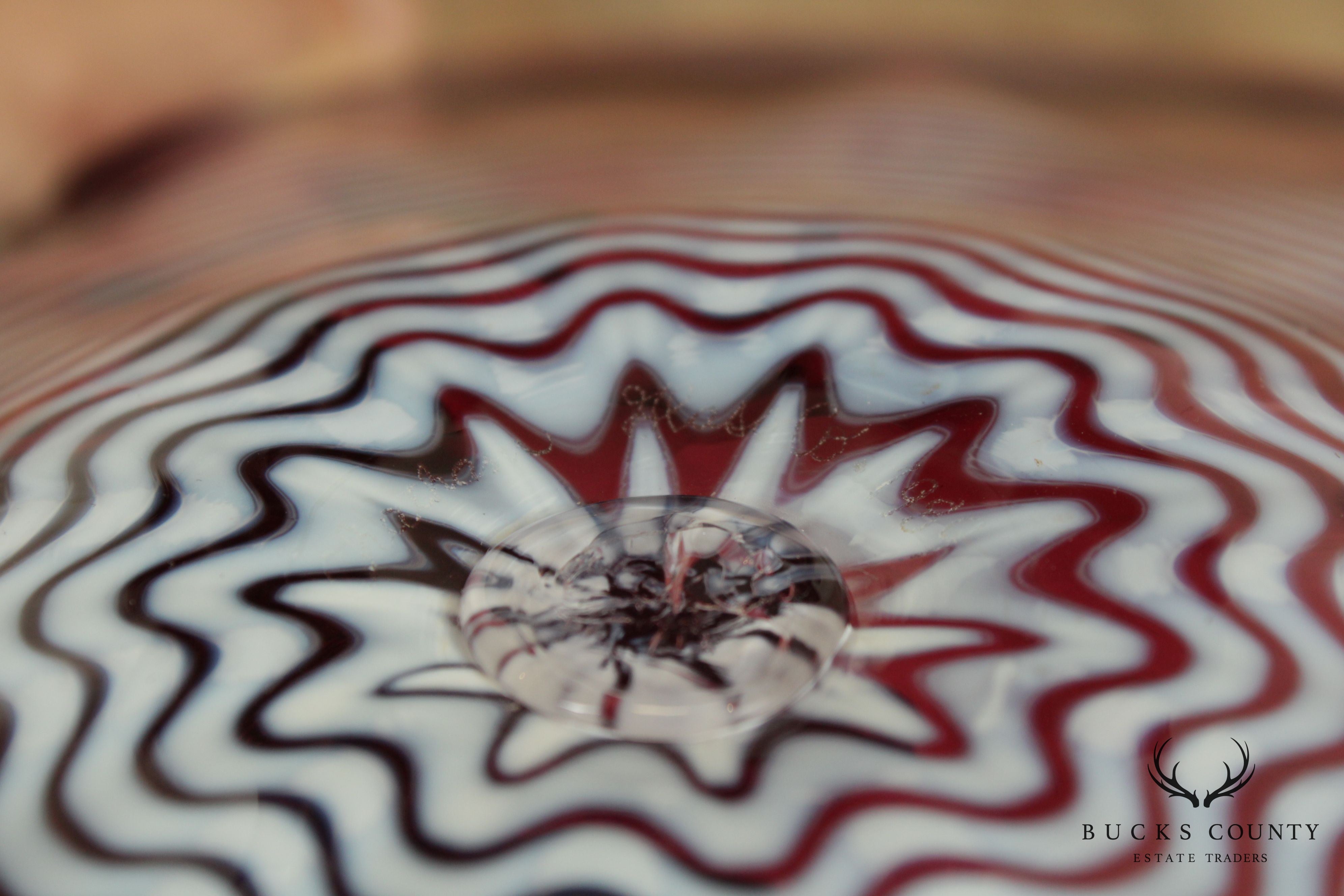 Chatham Glass Co. Hand Blown Cranberry Art Glass Plate 1980