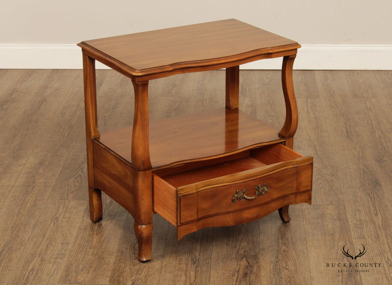 John Widdicomb French Provincial Style Pair Fruitwood Nightstands