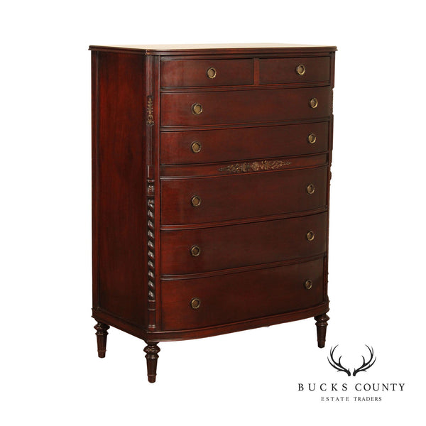 1940's Sheraton Style Mahogany Tall Chest of Drawers