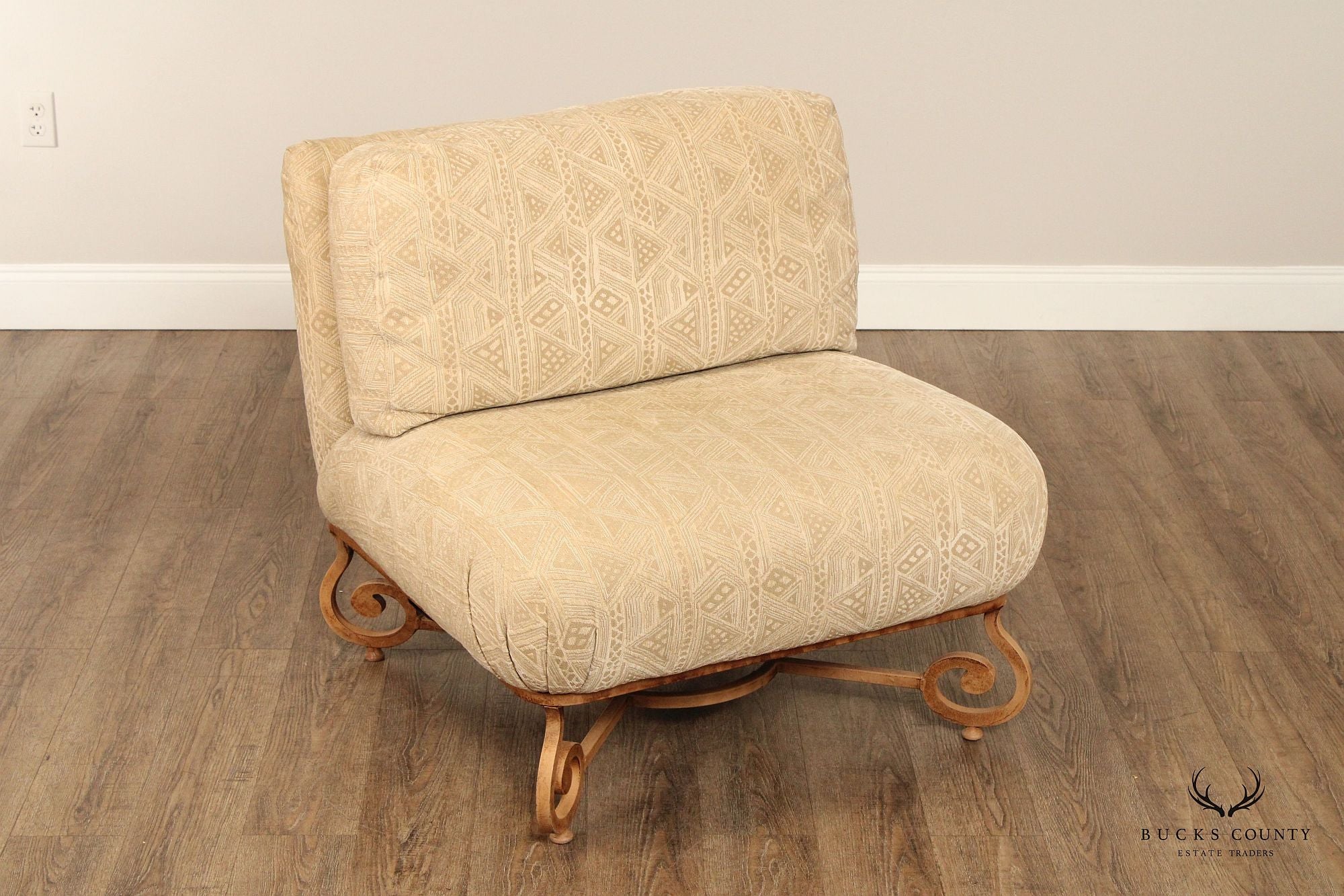 Henredon Hollywood Regency Style Lounge Chair and Ottoman