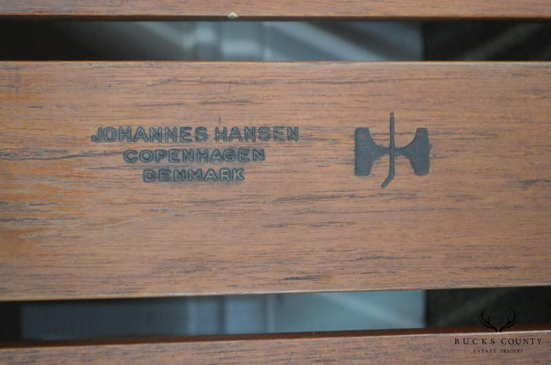 Hans Wegner for Johannes Danish Modern Teak Slatted Bench