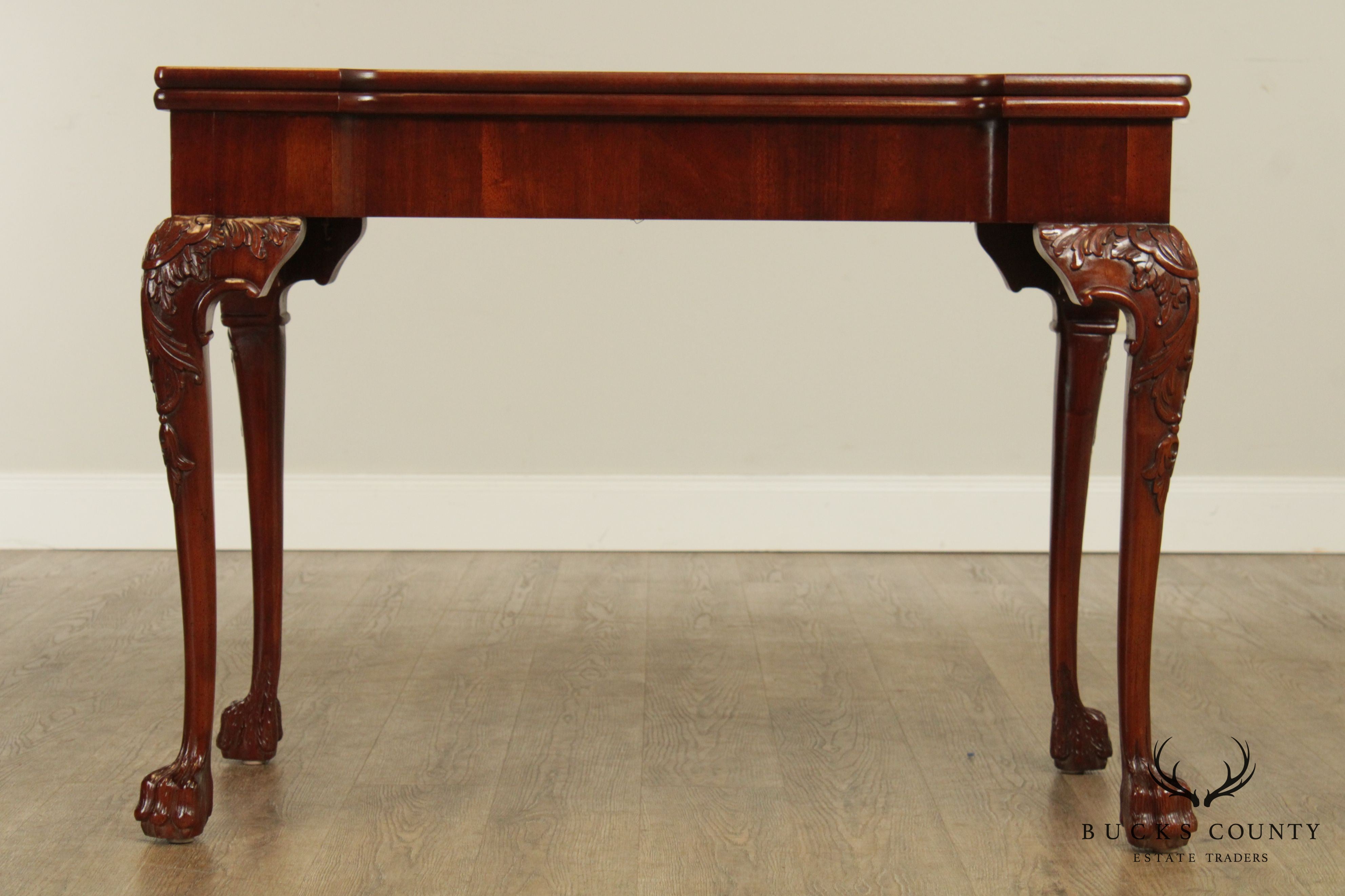 Chippendale Style Custom Quality Mahogany Game Table