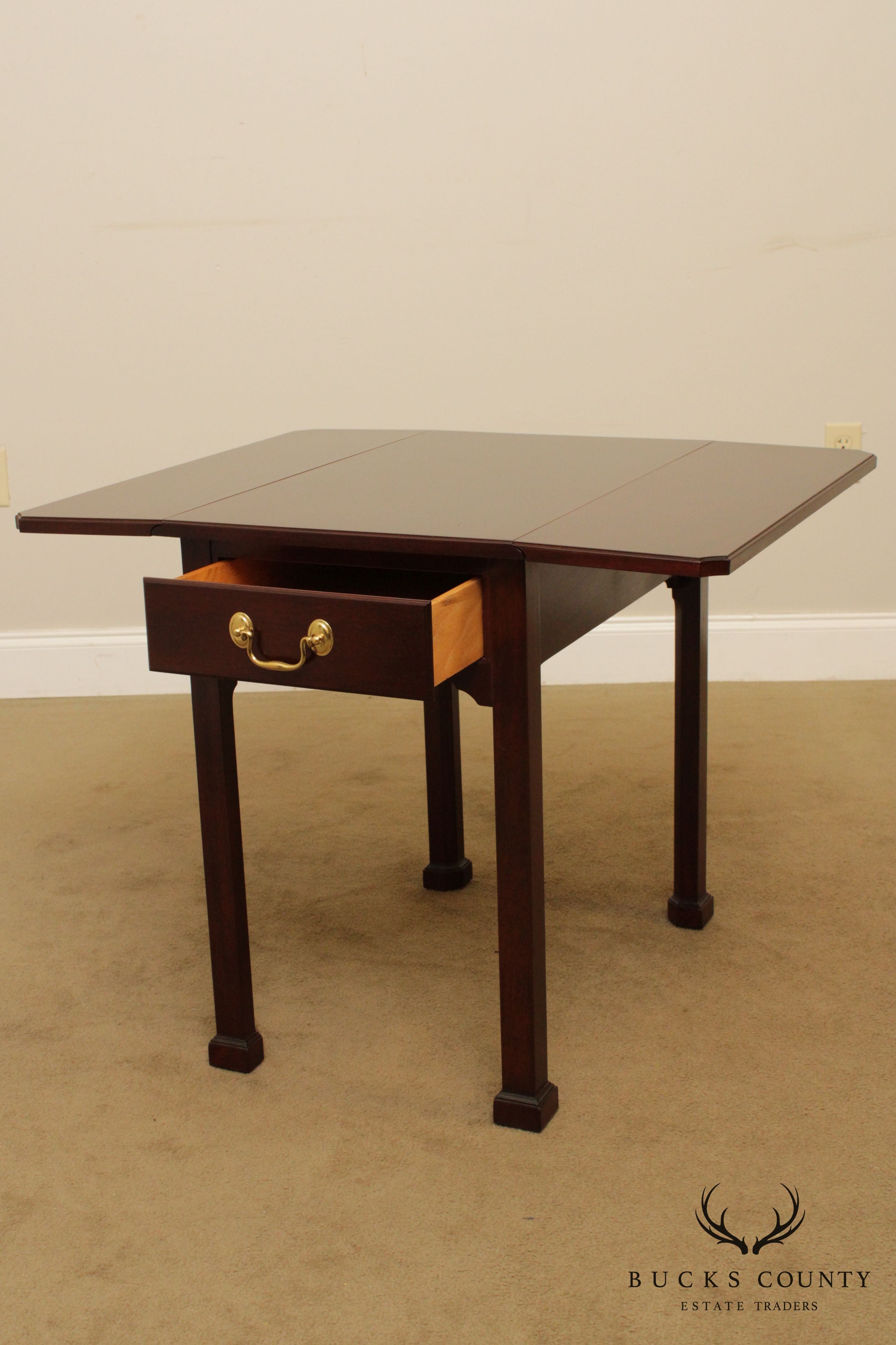 Custom Quality Chippendale Style Drop Leaf Pembroke Table