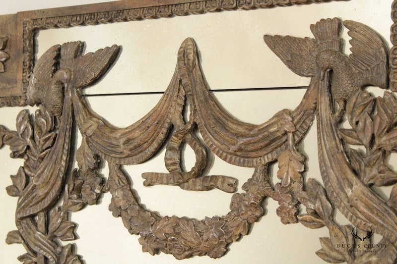 French Neoclassical Style Foliate Carved Large Mirror
