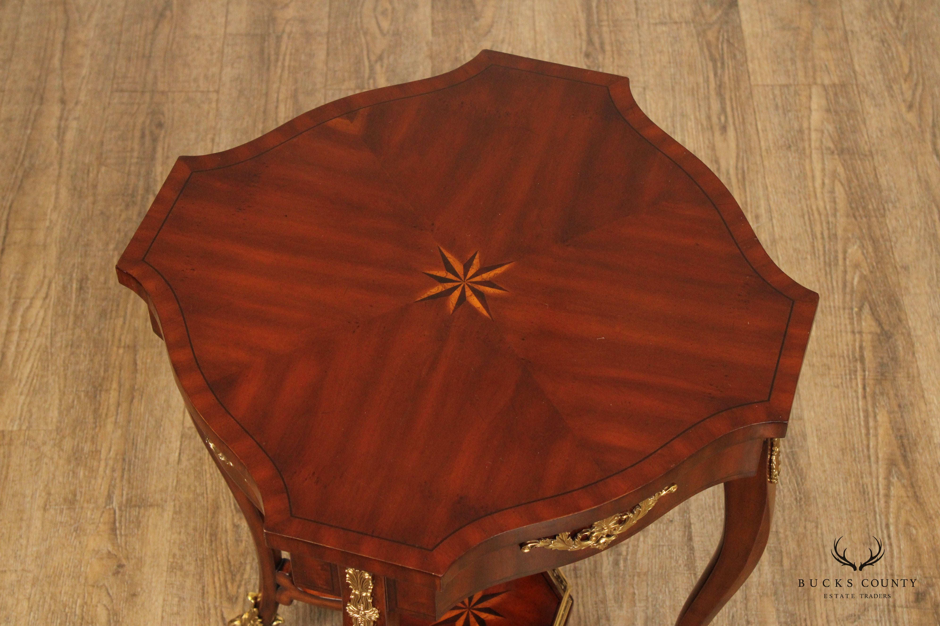 Maitland Smith French Régence Style Inlaid Mahogany Table